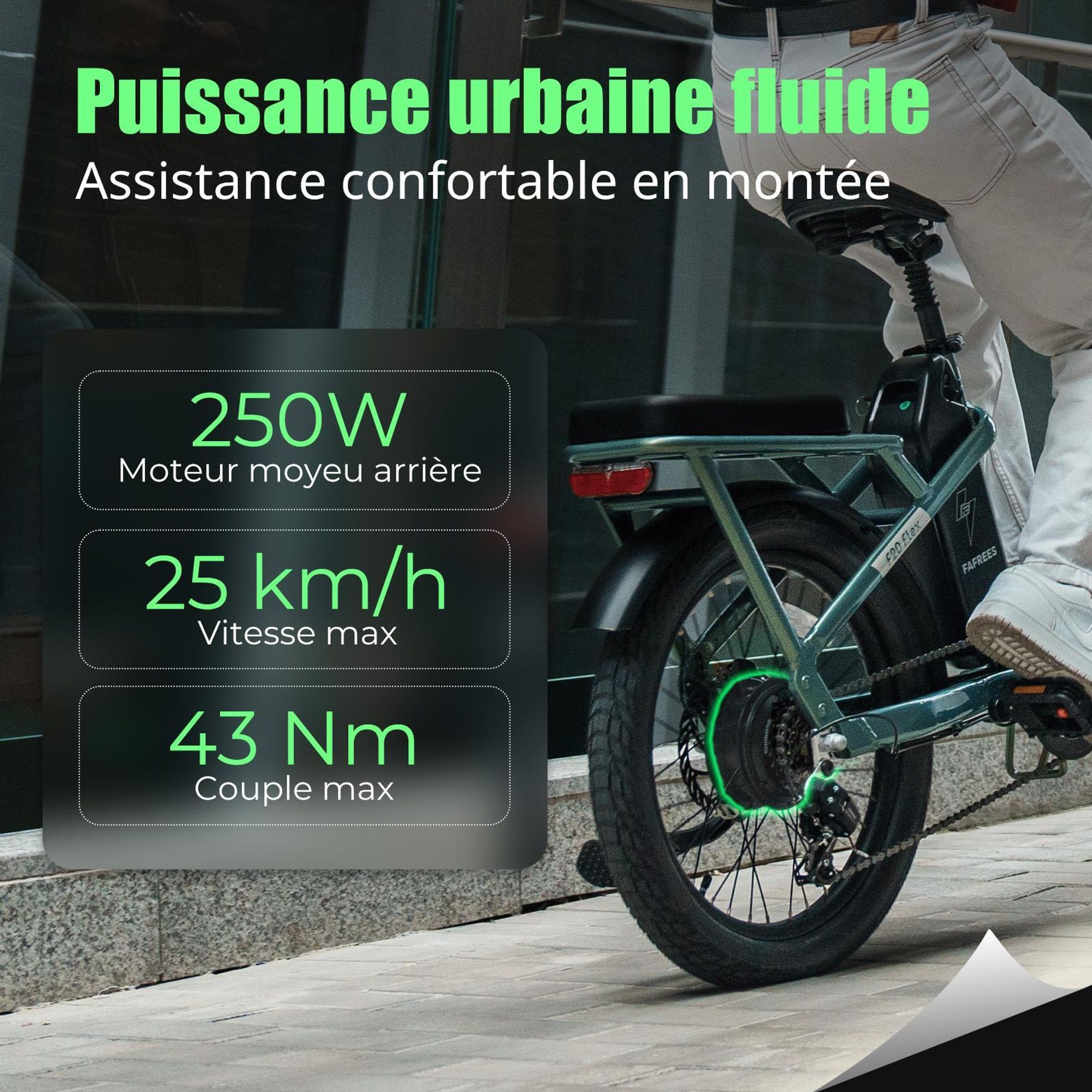 FAFREES F20 Flex vélo électrique pliant - moteur 250W batterie 36V25Ah 95KM - Vert Violet