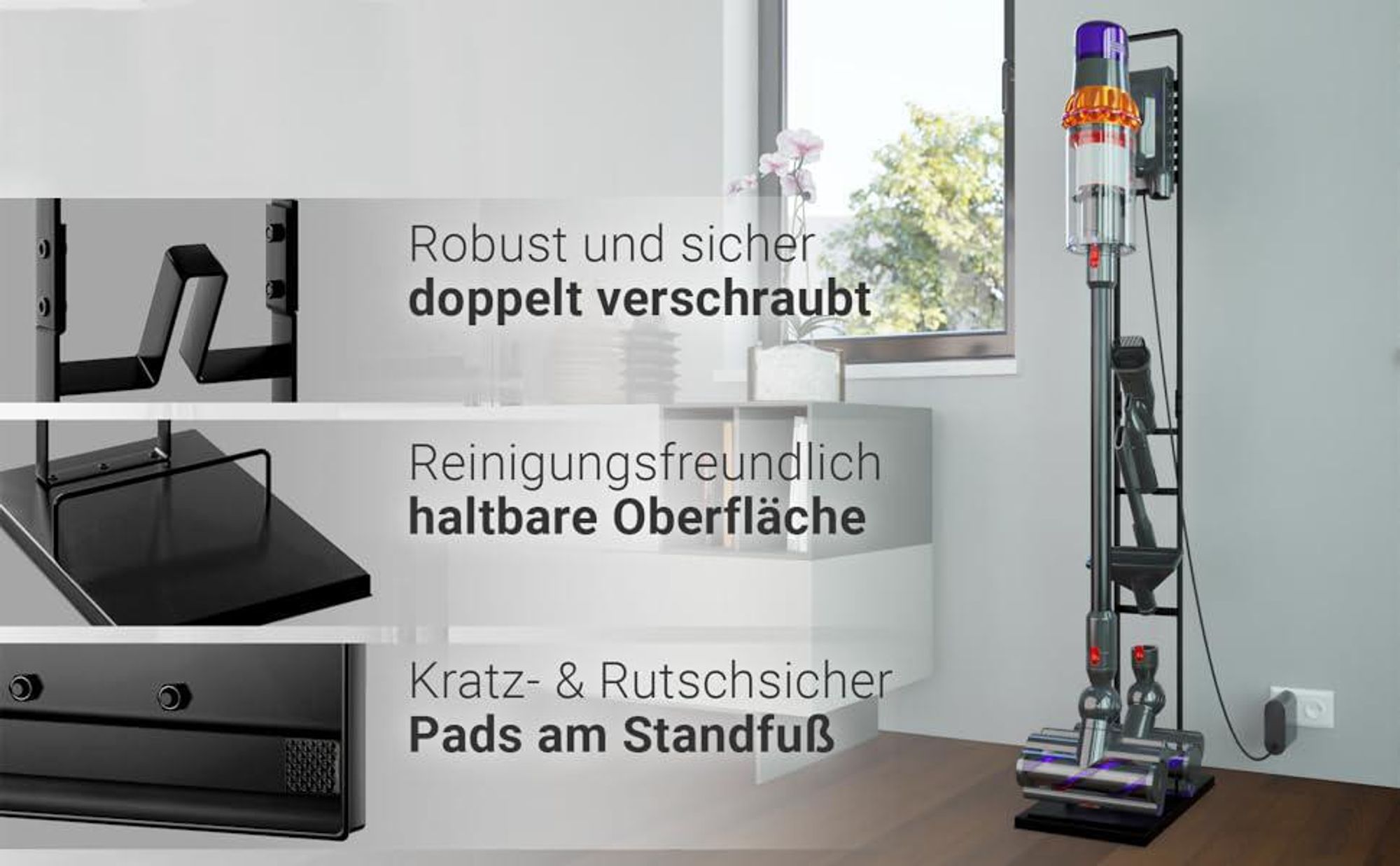 Staubsaugerhalter Ständer kompatibel mit Dyson gen5 V15s Submarine V15 Detect Absolute Detect Complete V12 Slim V11 V10 V8 V7 V6