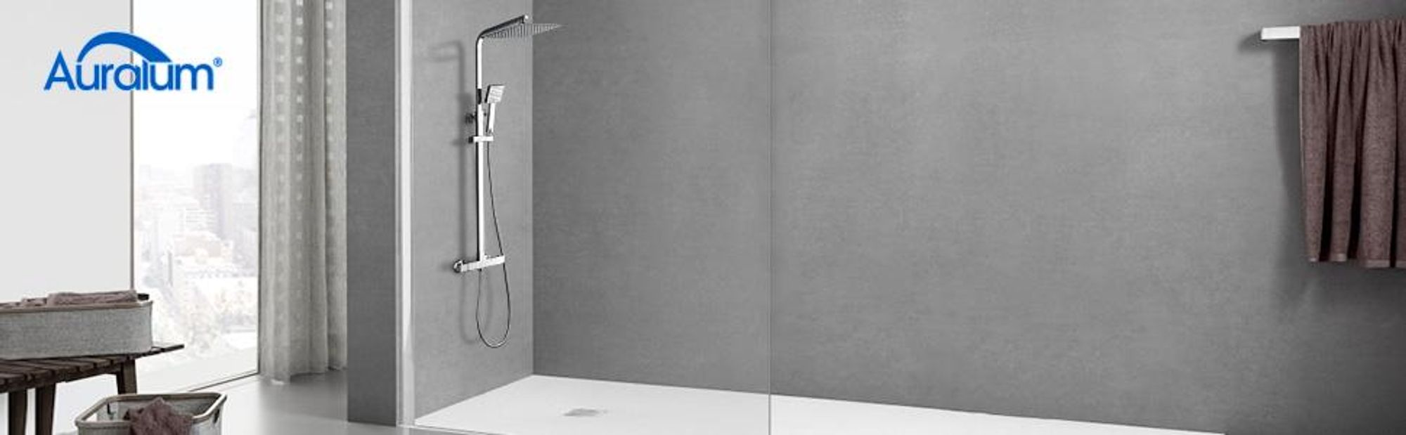 Auralum Duschsystem mit Thermostat,höhenverstellbare Duschsäule mit Selbstreinigung,antioxidativer Beschichtung und kindgerechter Sicherheitsfunktion