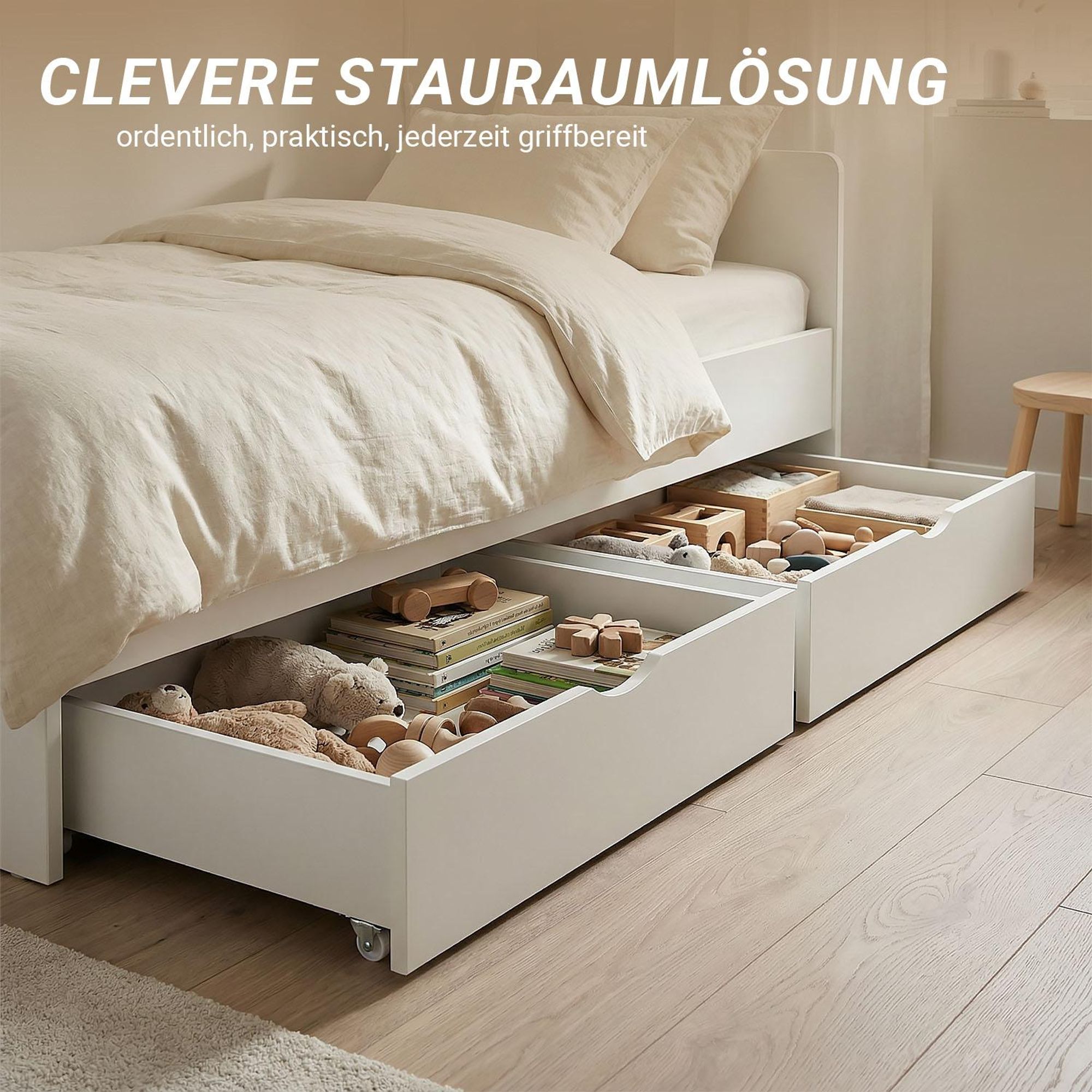Die Bettkästen werden nochmal von einer anderen Perspektive gezeigt.