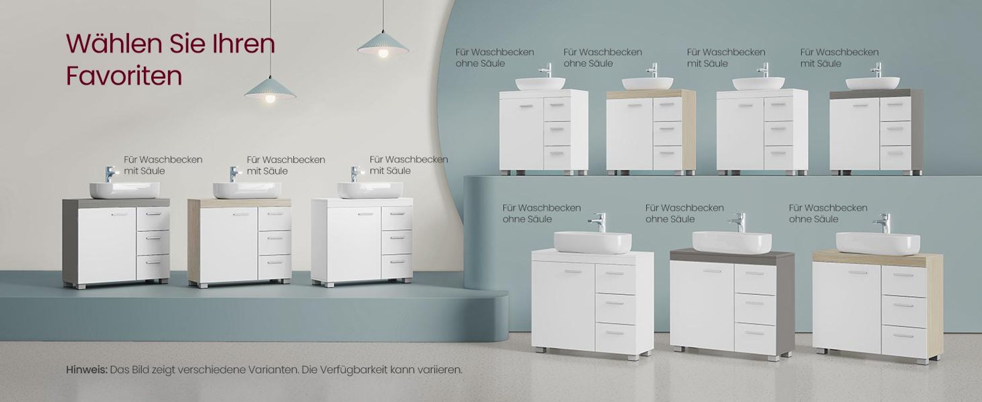 VASAGLE Waschbeckenunterschrank, Badezimmerschrank, 3 große Schubladen, 30 x 60 x 64 cm, Badschrank, 2 Fächer hinter der Tür