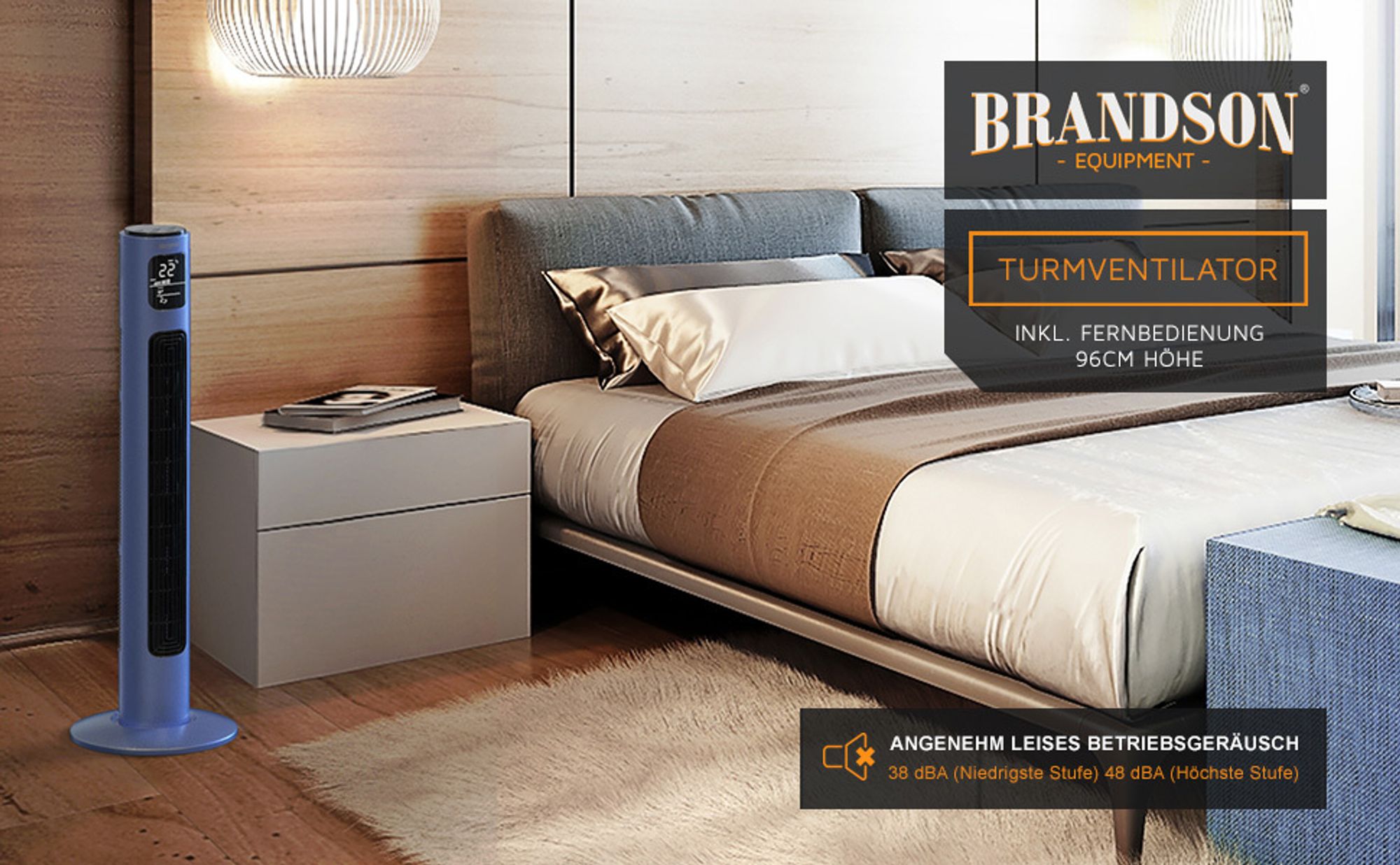 Turmventilator Mit 2 Geschwindigkeiten | Flügellos Leise Für Schlafzimmer