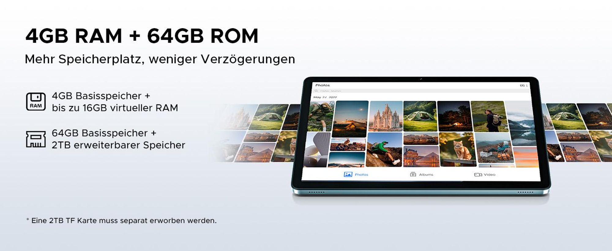 DOOGEE Tab A9+- Tablet,Android 16, 11 Zoll, 20(4+16)GB+64GB(bis 2TB erweiterbar), 90Hz, WiFi 5,8580mAh,Widevine L1