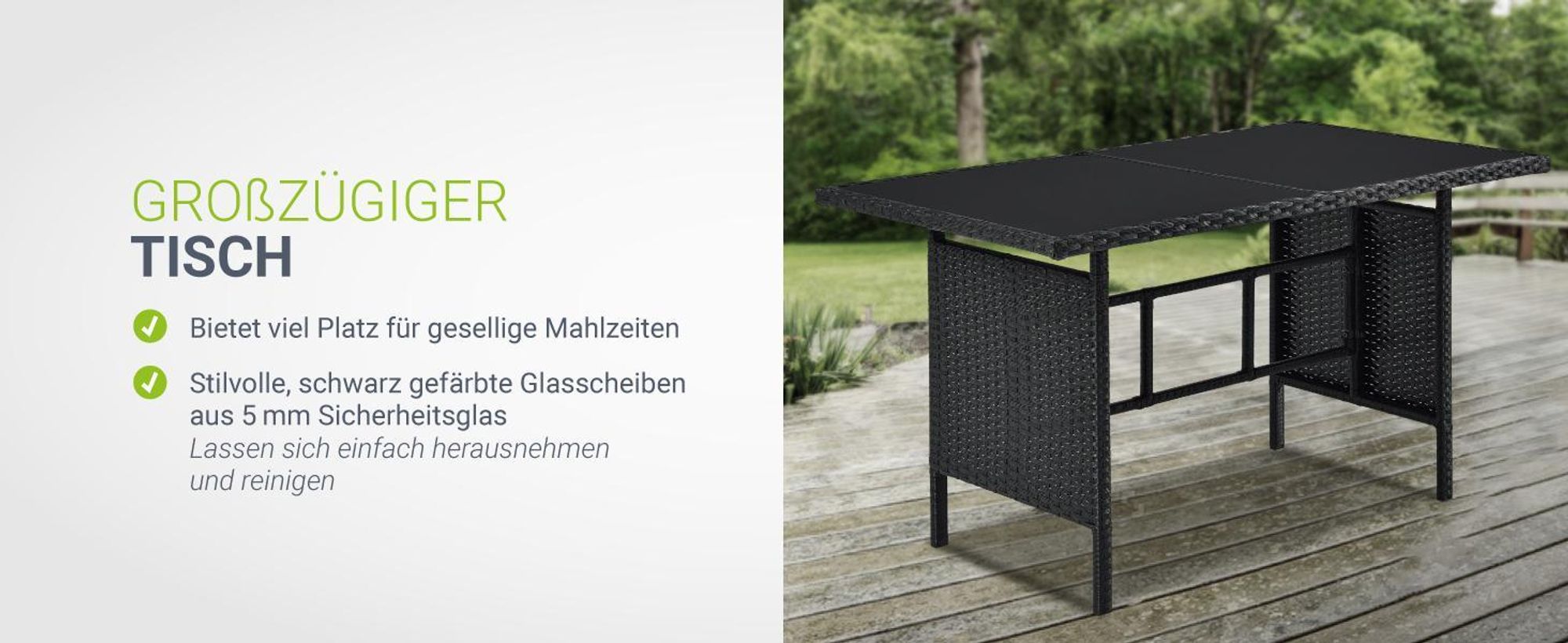 Juskys Polyrattan Lounge Manacor in Schwarz und Creme