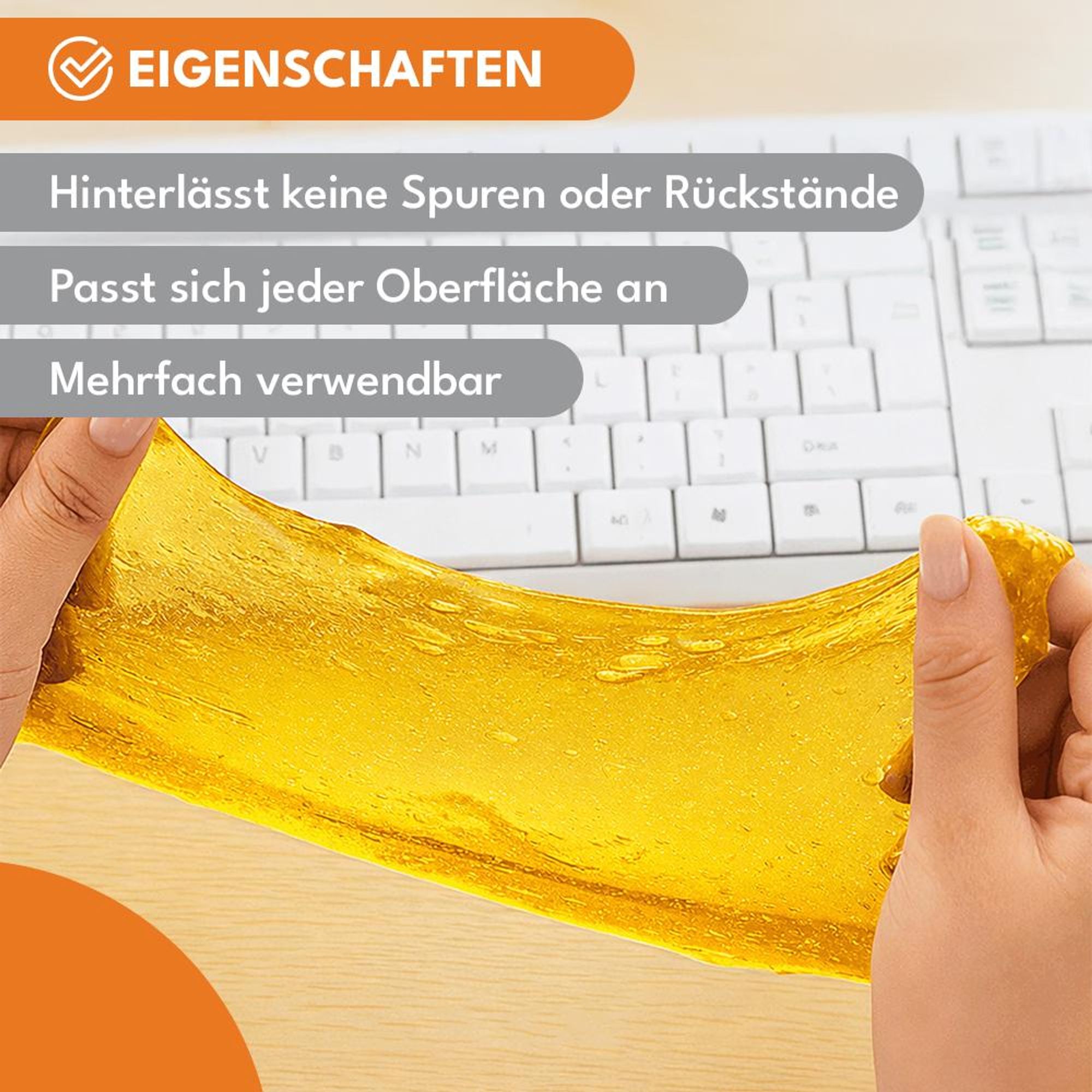 KRUMAD Reinigungsgel für Tastatur und Auto, universeller Staubentferner Gel für Keyboard, Elektronik & Innenraum, Reinigungsschleim