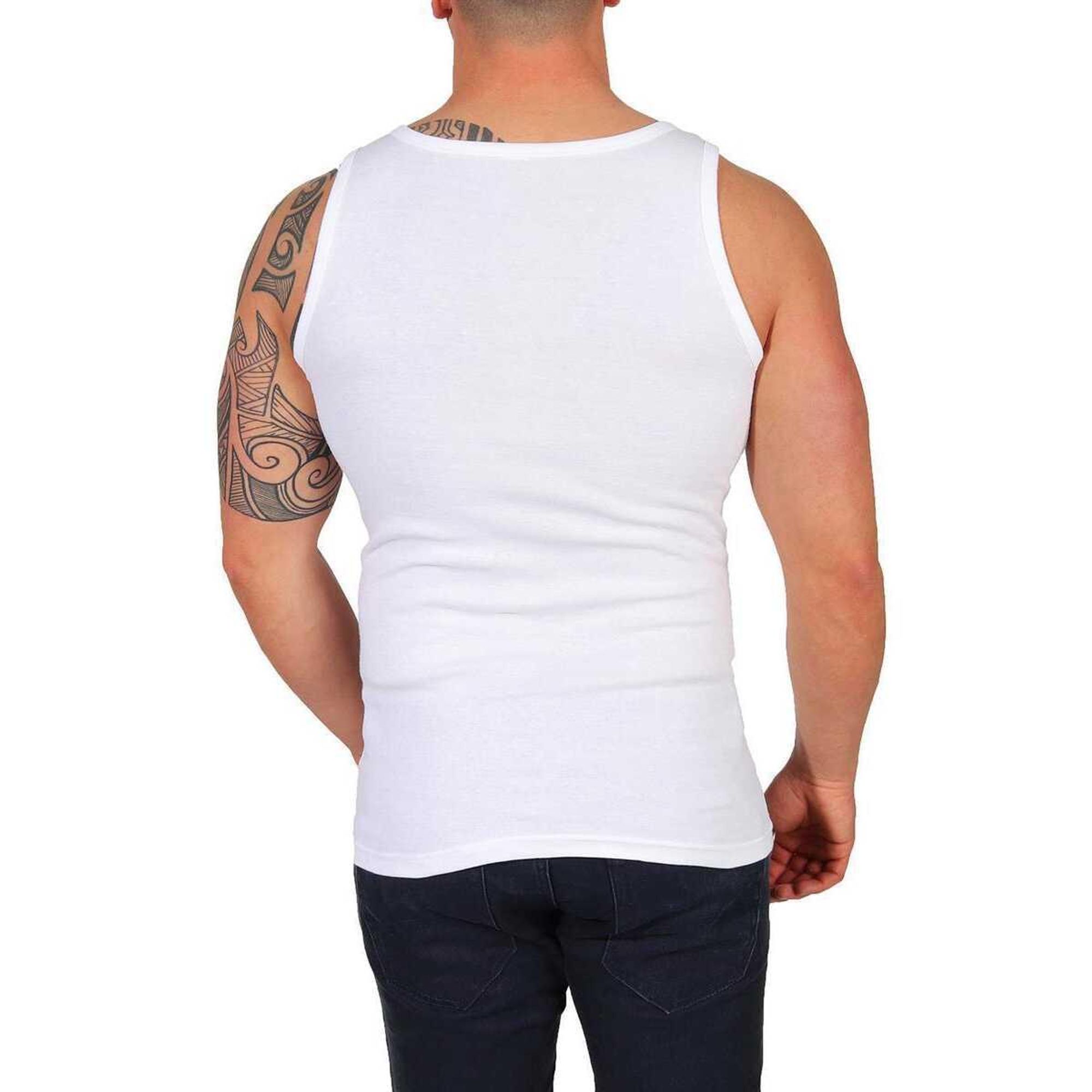 4 Stück Unterhemd Feinripp 100% Baumwolle; Weiß/4XL – Variante 3