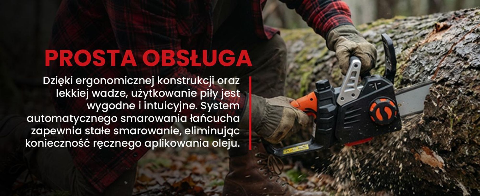 Elektryczna piła łańcuchowa do drewna z długością cięcia 40 cm