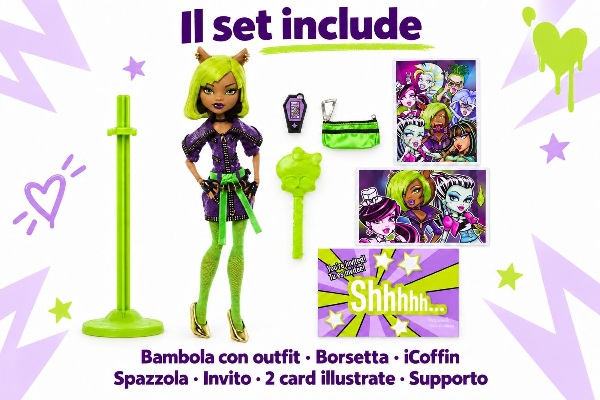 il set include Bambola Monster
