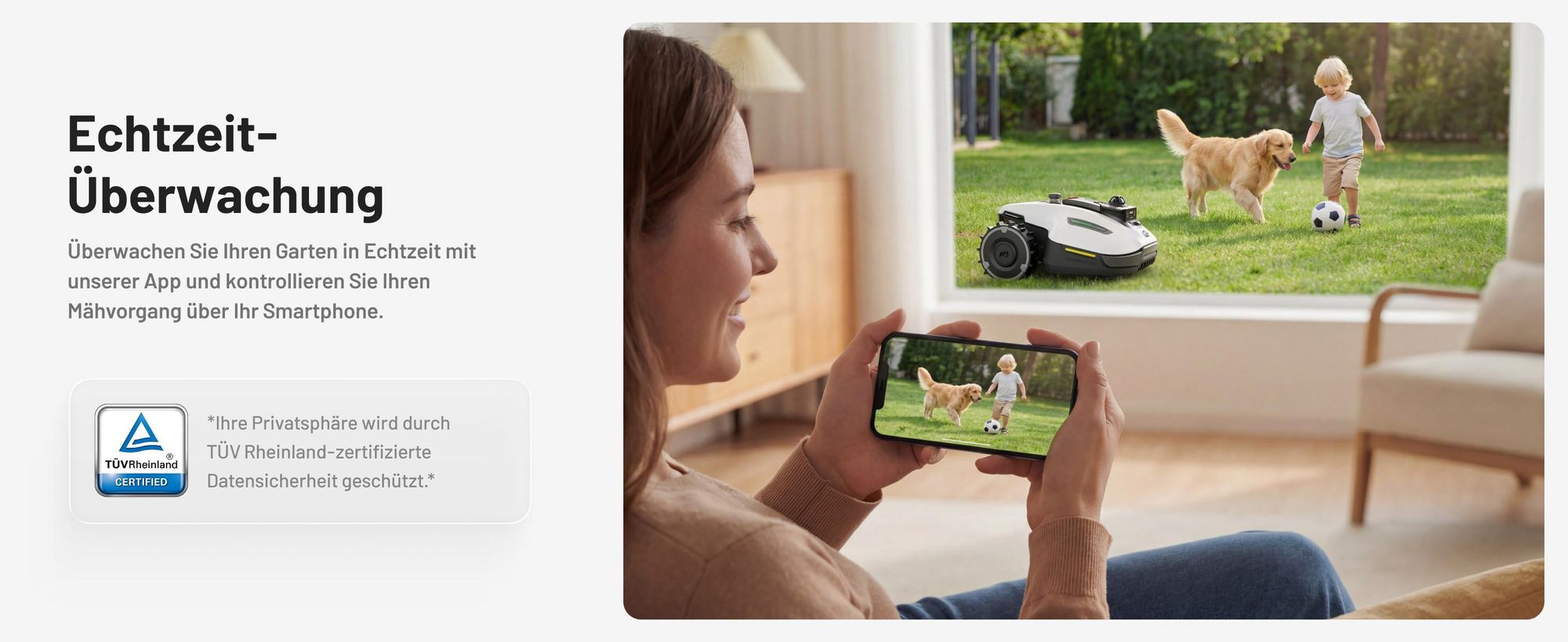 Mähroboter Mammotion YUKA Mini 2 1000 mit Garage, Waschständer, bis 1000 m², DropMow, Auto-Kartierung, Kantenschneiden, APP
