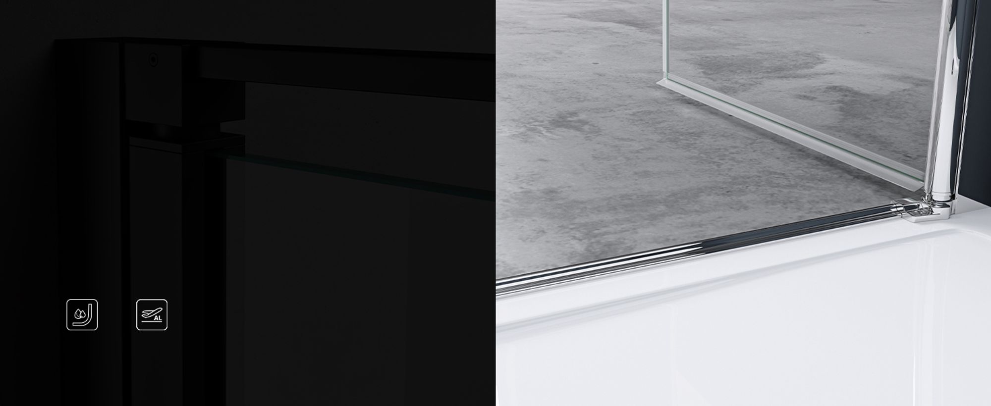 doporro Duschtür Nischentür dusche Duschabtrennung Duschkabine 100x195cm ESG-Sicherheitsglas Duschtür Klarglas Einzeltür mit Hebe- und Senkmechanismus Teramo24K