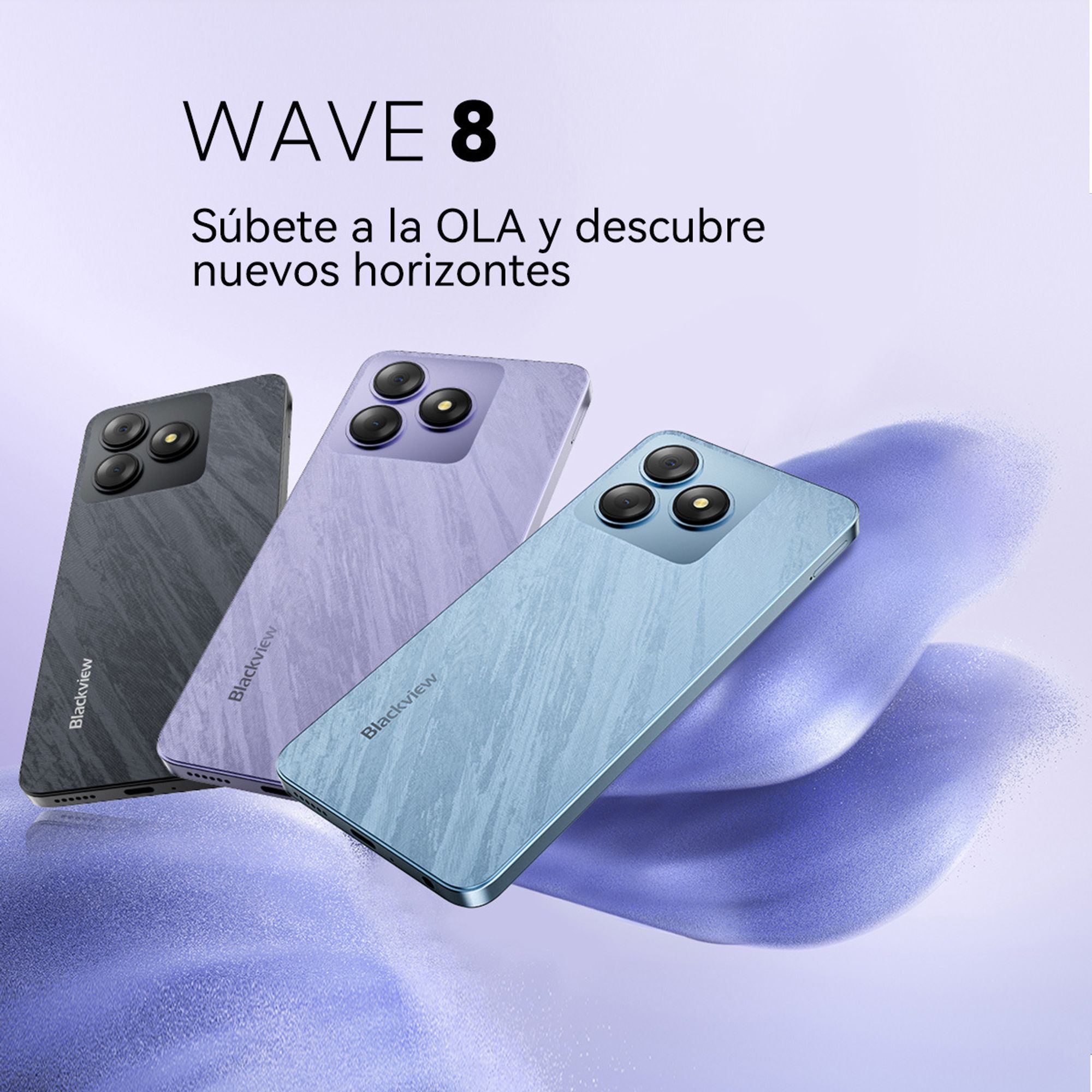 Blackview Wave 8 AI Handy Ohne Vertrag, Dual SIM, 6,56" HD+ IPS Display, 12GB RAM+256GB ROM, Octa-Core, 5000mAh, 13MP+8MP, Face ID,1080P FHD