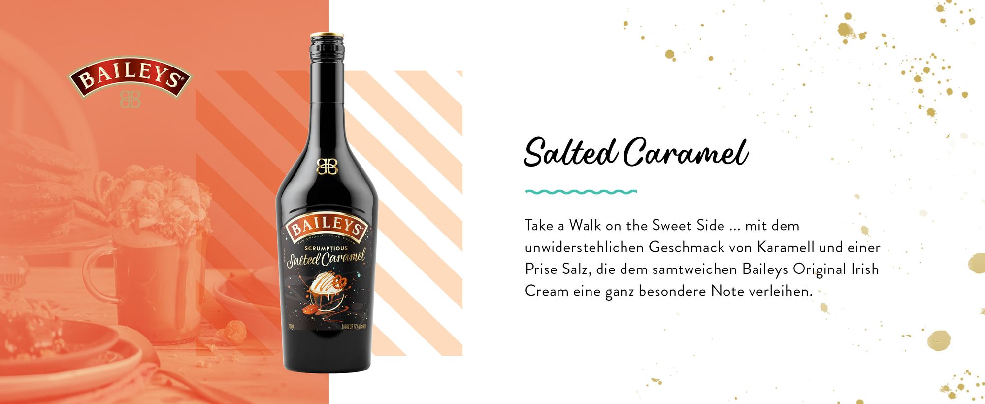 Baileys Salted Caramel, Original Irish Cream Likör, 17% vol, 500ml Einzelflasche