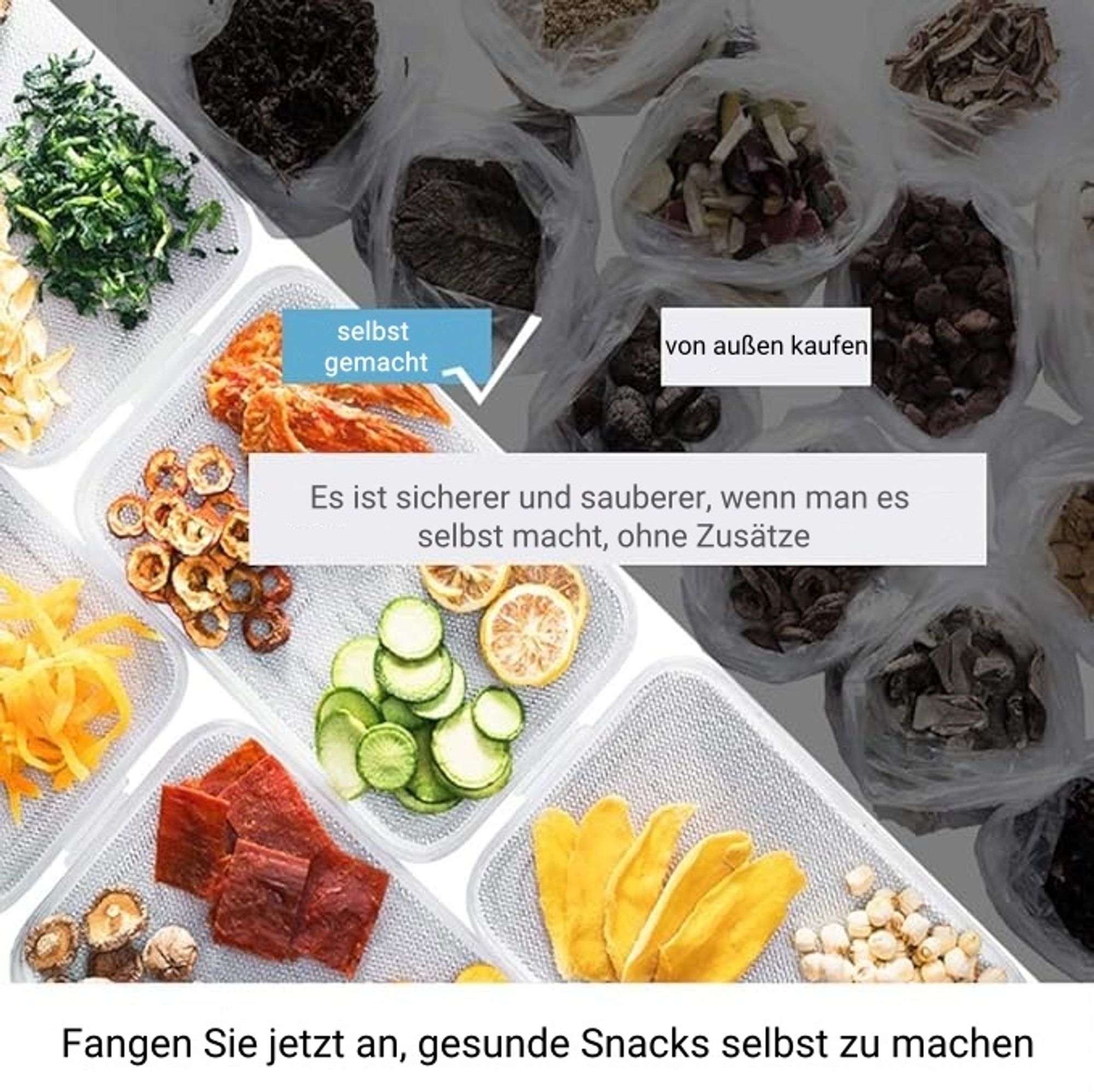Tooluck 400W Edelstahl Dörrgerät mit 8 Ebenen, Digitalanzeige, einstellbarem Timer und Temperatur (35-70℃), BPA-frei