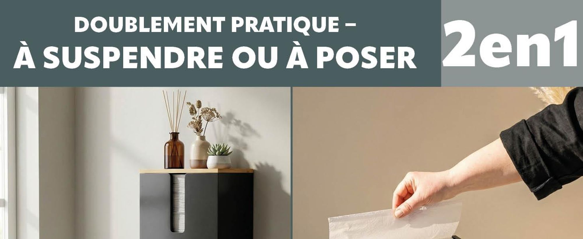 Porte-serviettes en papier avec couvercle en bambou