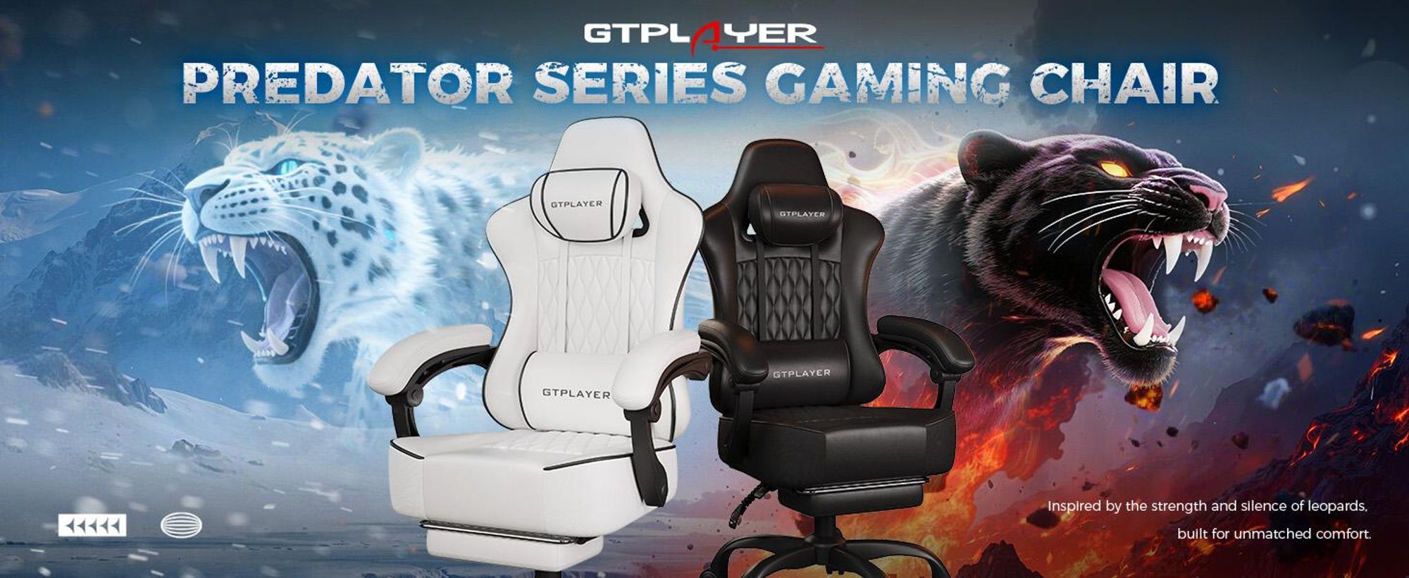Herní židle GTPLAYER, kancelářská židle, ergonomická židle k počítači, otočná židle s nastavitelnou výškou, područky se synchronním mechanismem, bederní polštář, opěrka hlavy