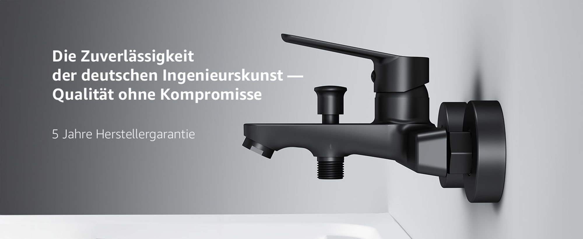 AM.PM Badewannenarmatur Wannenarmatur Schwarz Einhebelmischer Wandmontage Bad Messing Badewannen Armaturen