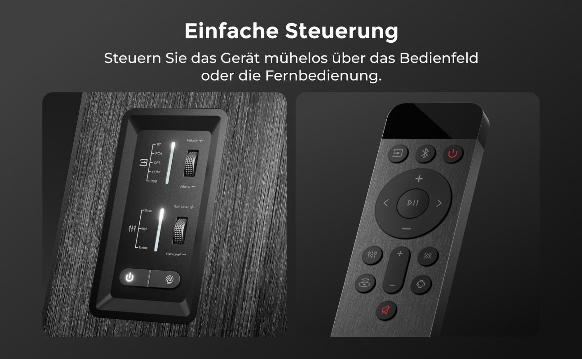 ULTIMEA BS-3 Aktivlautsprecher 3-Wege Regallautsprecher mit 5,25" Tieftöner, Bluetooth 6.0, HDMI ARC/Optisch/USB, Auracast, App-Steuerung, 70W RMS