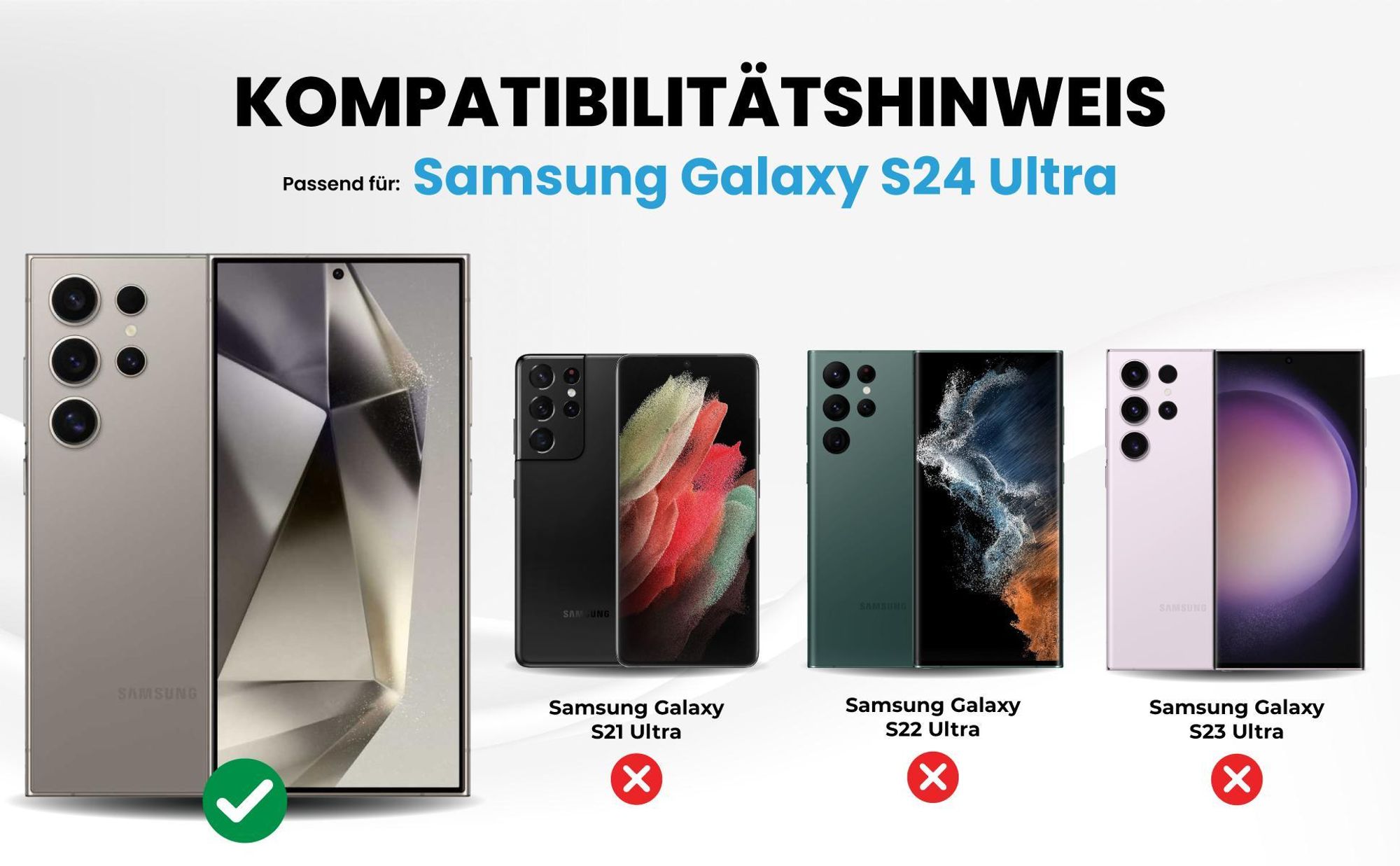 Kompatibilitätshinweise Hülle für Samsung Galaxy S24 Ultra