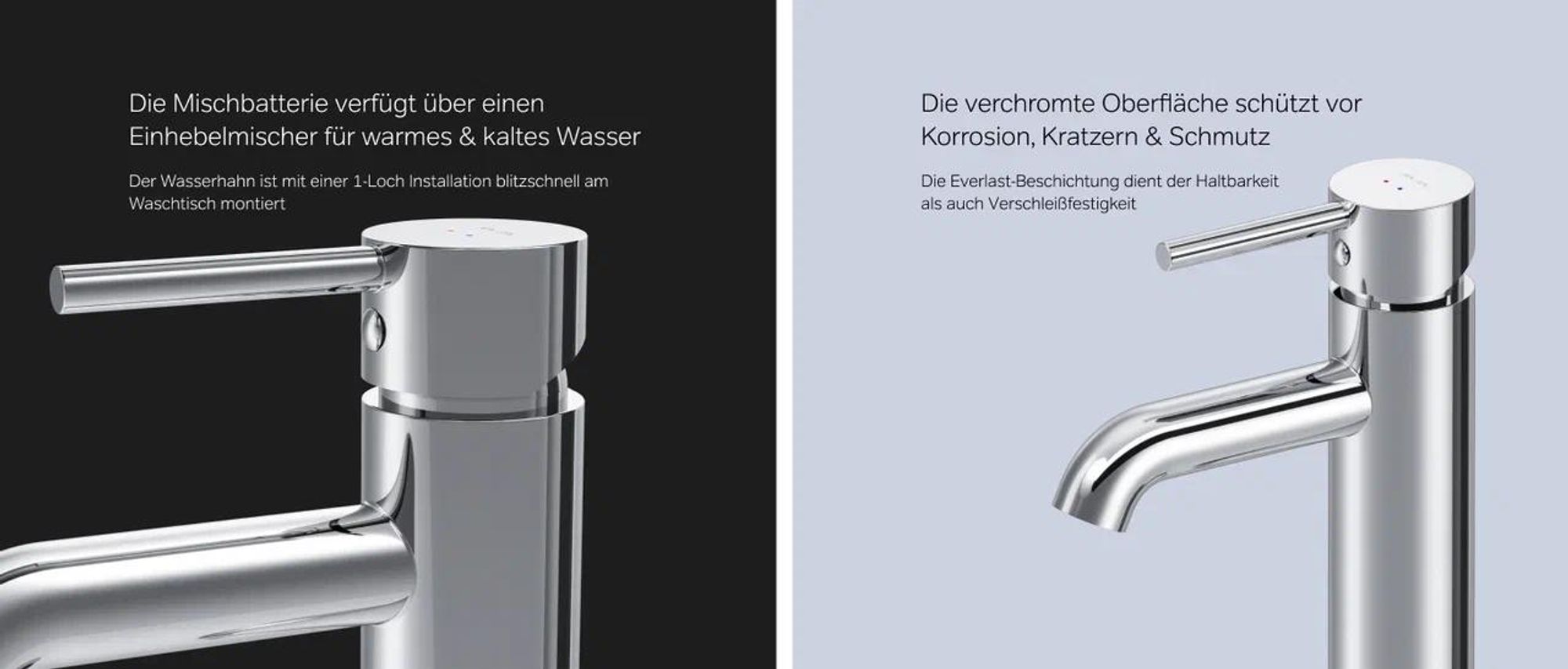 AM.PM Wasserhahn Bad Chrom Waschtischarmatur Bad Armatur Mischbatterie Waschbeckenarmatur Einhebelmischer Badezimmer