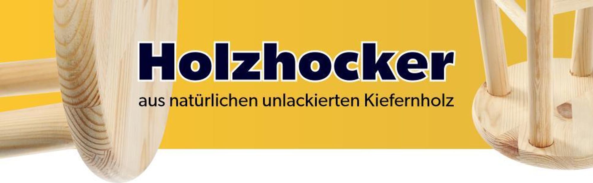 KADAX Holzhocker "Falun", aus natürlichen unlackierten Kiefernholz, Sitzhocker, Tritthocker, Rund