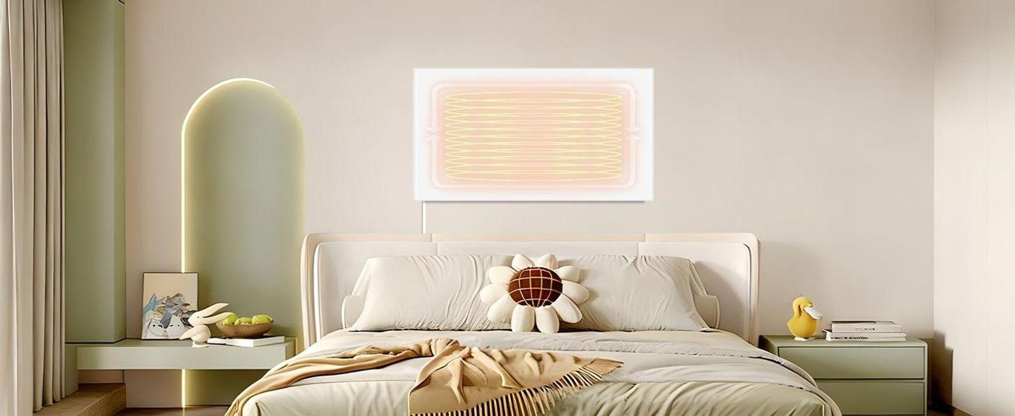 ZMH Elektroheizung 600W mit Thermostat Infrarotheizung energiesparend infrarot Wandheizung Wand Heizkörper elektrische Heizgerät mit Fernbedienun