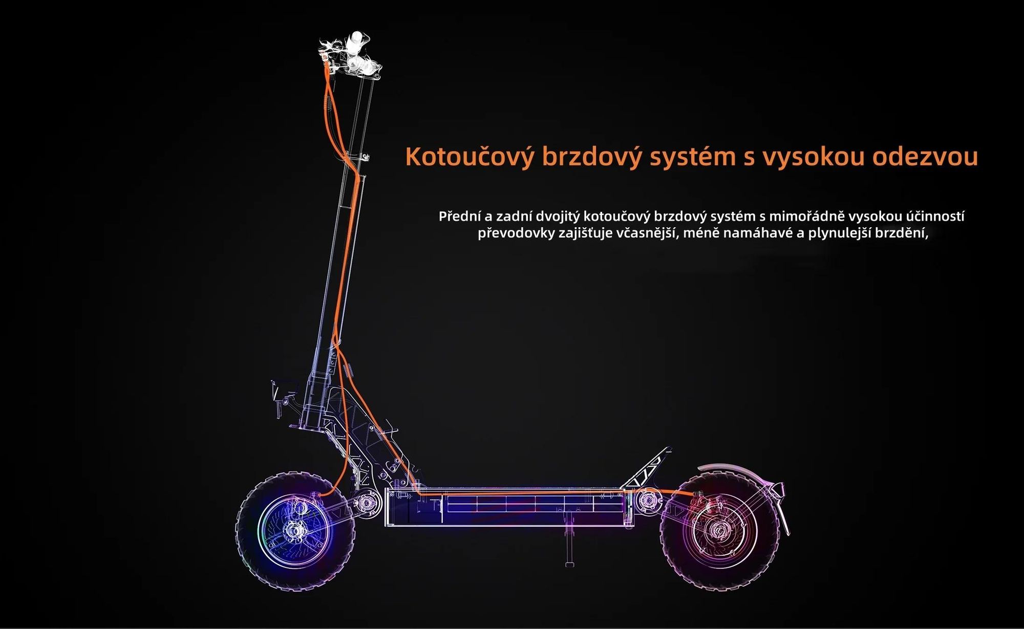 Elektrická koloběžka JOYOR S5 S Certifikátem ABE - Výkon 500W Baterie 48V13AH Dojezd 45KM Kotoučová Brzda - Černá