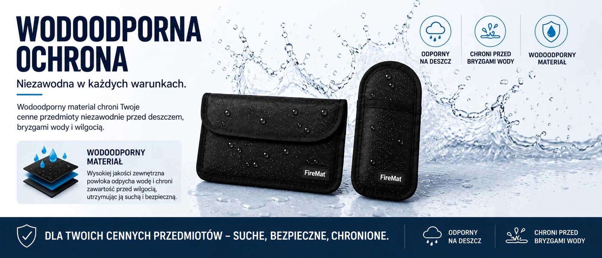 Etui RFID z warstwą blokującą sygnały chroniącą karty płatnicze i dane osobowe.