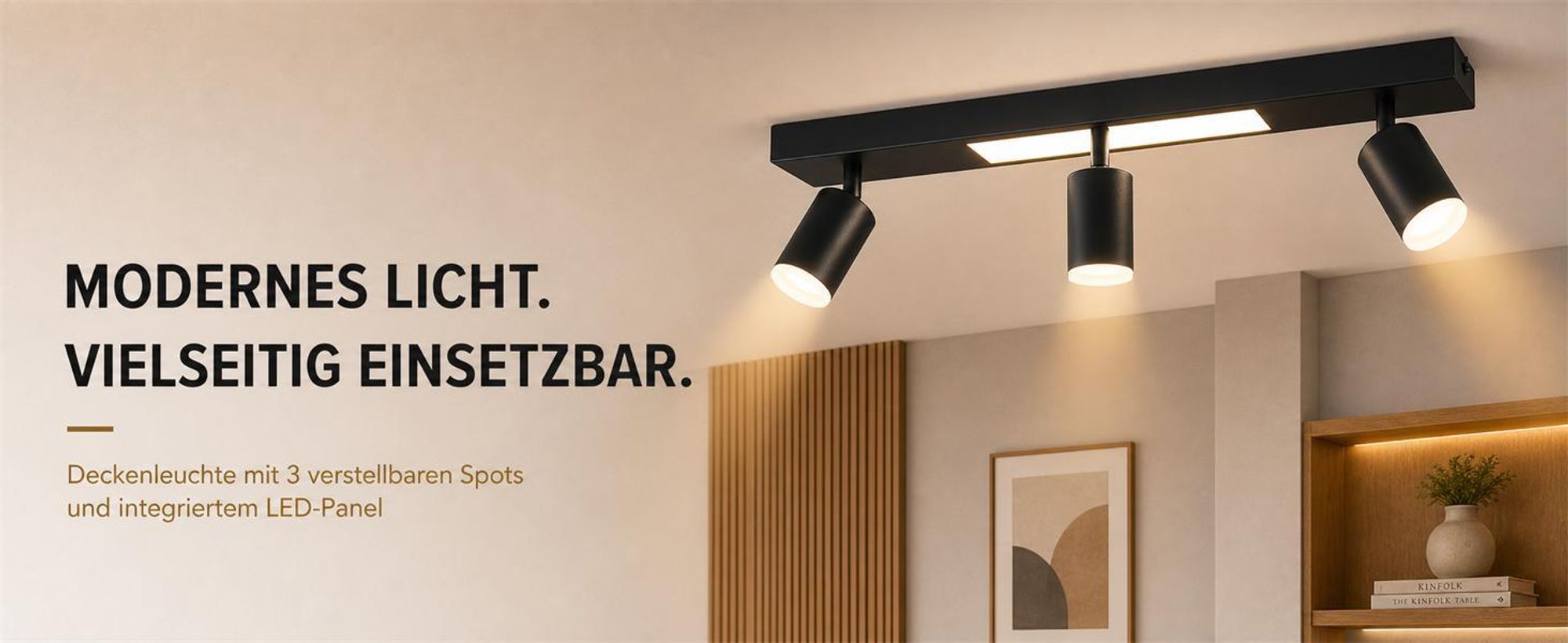 ZMH Deckenleuchte Led Deckenspot 3 Flammig GU10 - Schlafzimmerlampe 3000k Schwarz Küchenlampe 20W Deckenstrahler Schwenkbar Flurlampe Metall