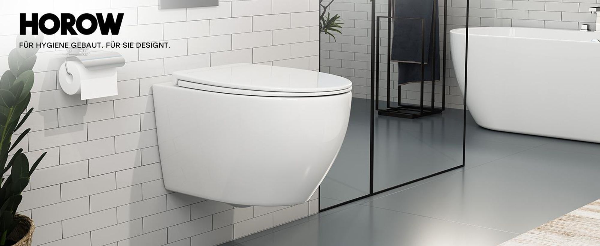 Komplett Vorwandelement Toilette Set - 82cm Unterputzspülkasten + Hänge  WC Wand Toilette + Rechteckig Chrome Drückplatte HOROW