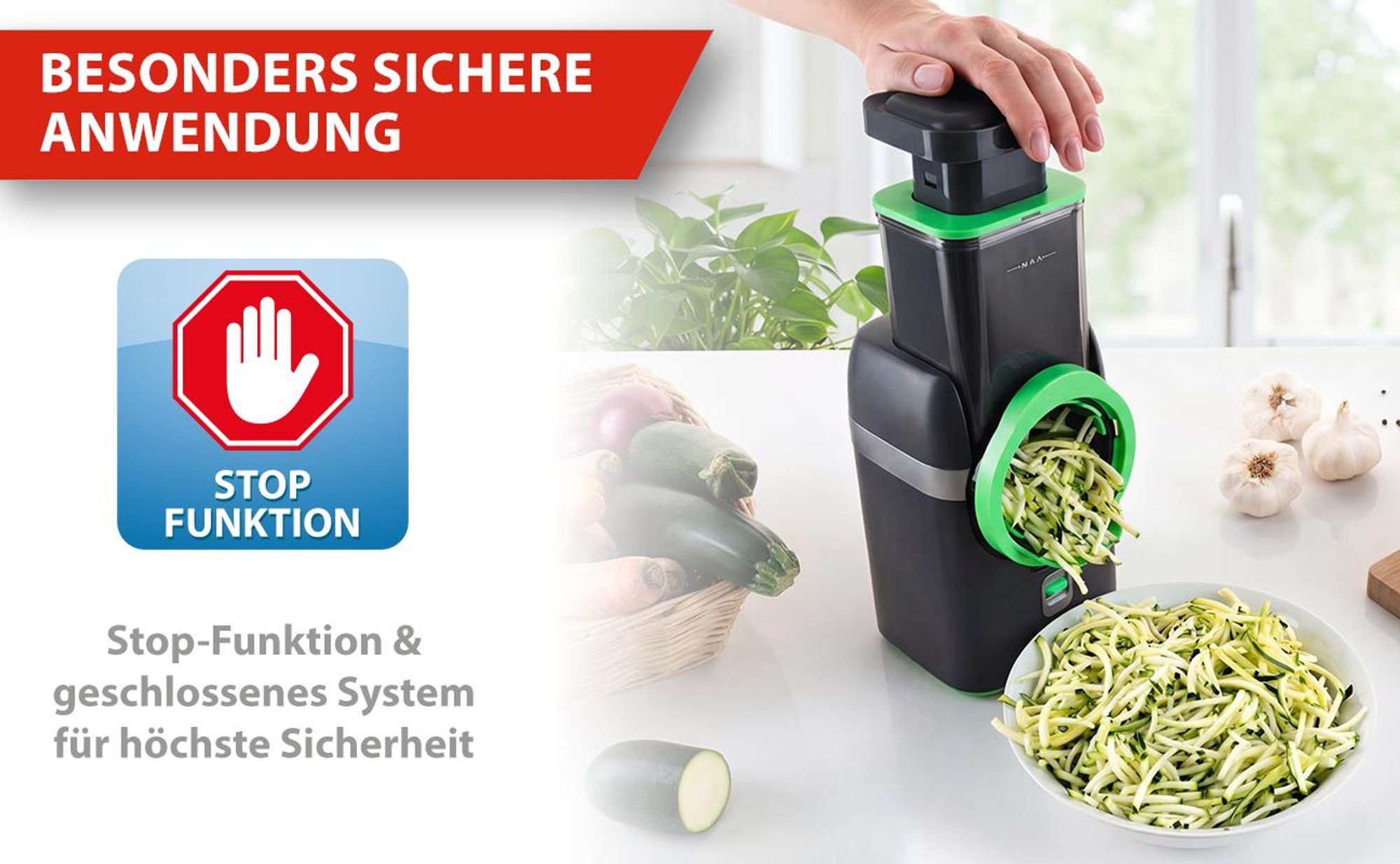 Genius Nicer Dicer Electro Gemüseschneider Deluxe Set 32 tlg, elektrische Gemüsehobel für Würfel, Scheiben, Julienne, Küchenreibe Multizerkleiner