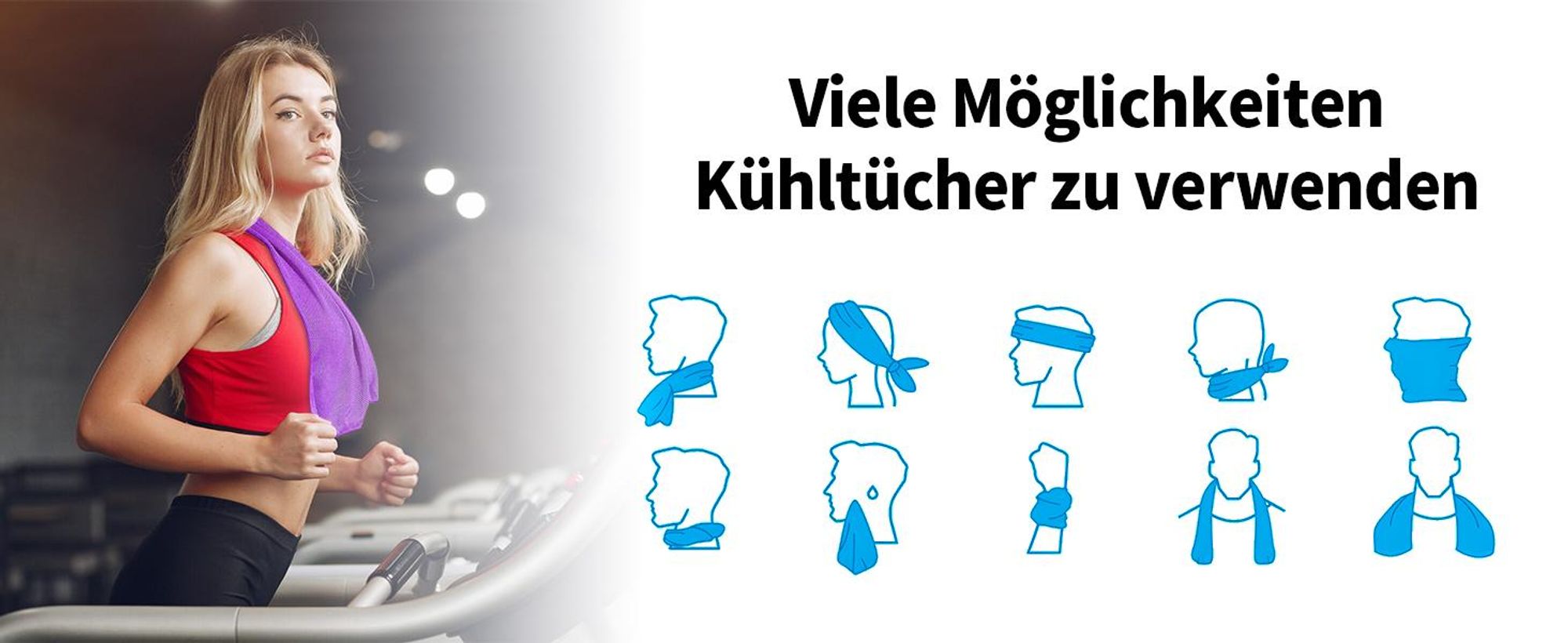 Kühlendes Handtuch Set, Kühltücher, Schnelltrocknend Kühlhandtuch für Sofortige Kühlung, Eishandtuch Cooling Towel für Fitness, Sport, Reise, Yoga