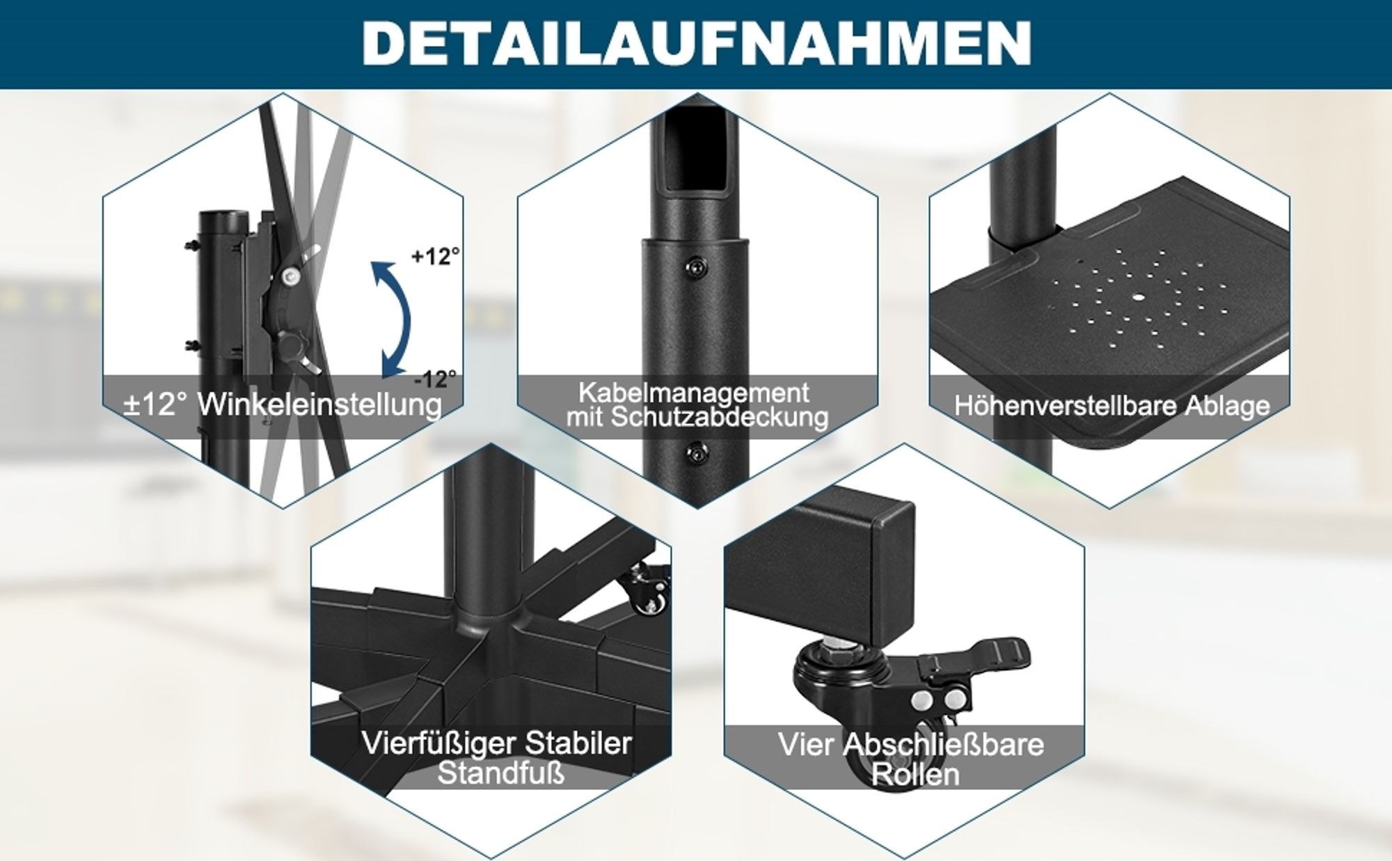stabile TV Halterung mit Kabelmanagement