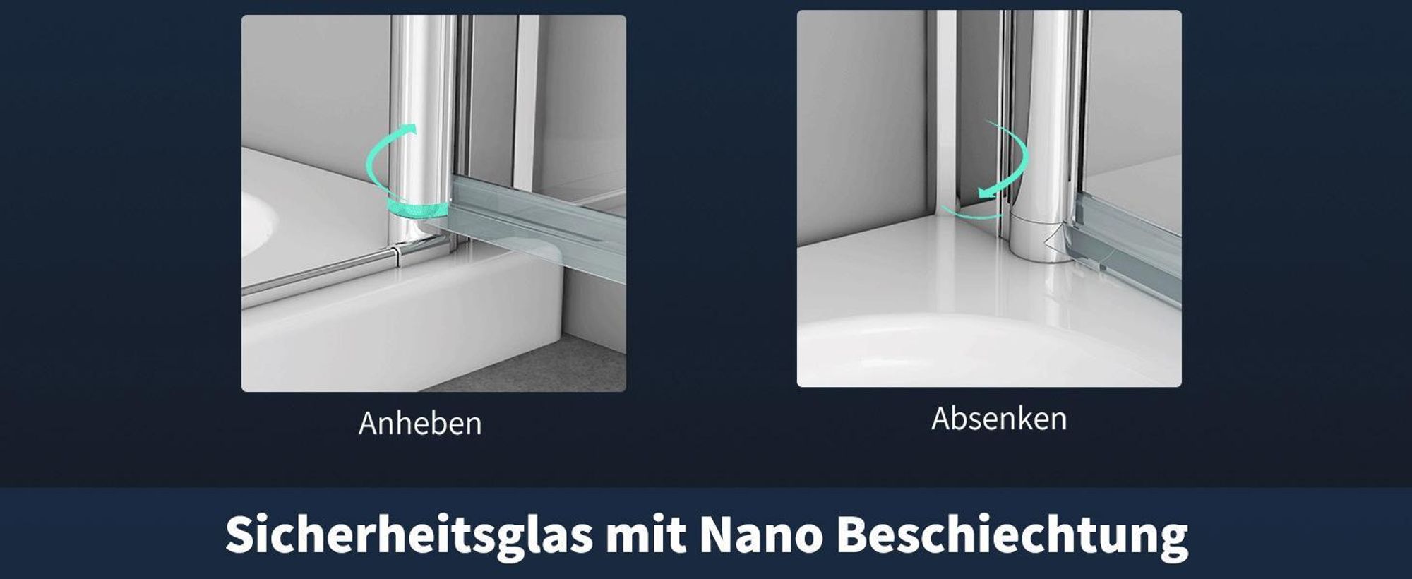 Nischentür 70x195cm Duschabtrennung Schwingtür Nishe Duschkabine Drehtür Duschtür 6mm ESG NANO Glas Duschwand Sicherheitsglas Pendeltür Dusche