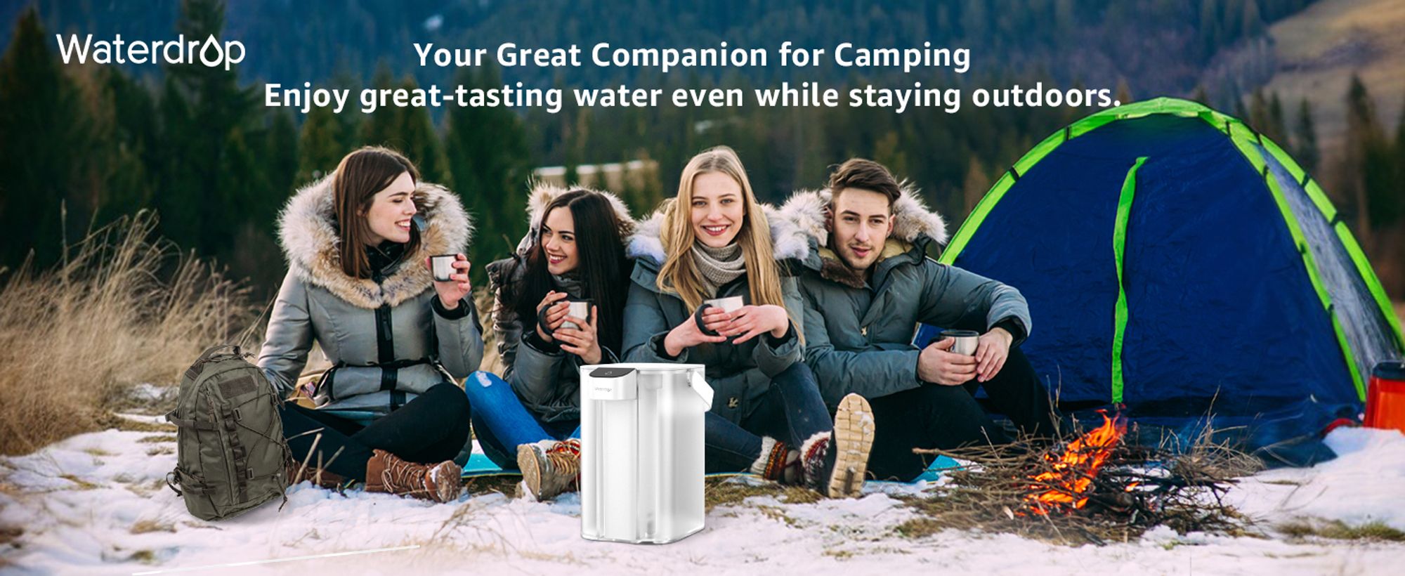 Waterdrop Instant Eletric Water Filter Jug, 3,5l 3měsíční vodní filtr pro venkovní pitnou vodu, redukuje vodní kámen, chlór, olovo, rtuť, PFAS, PFOA