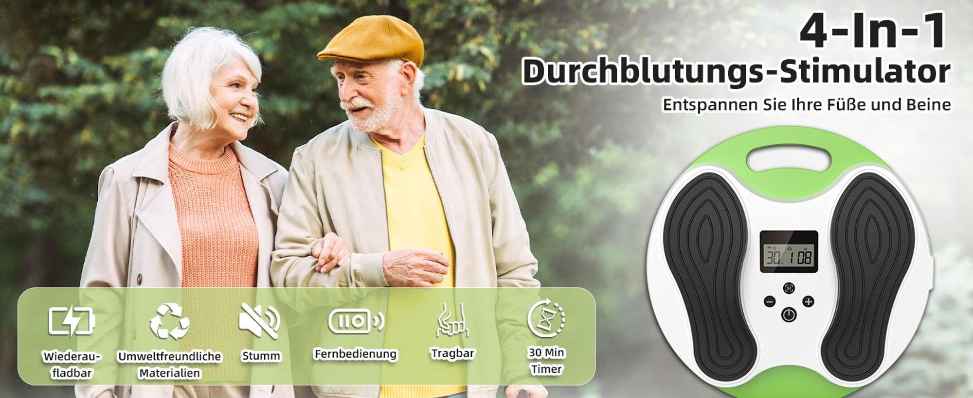 EMS Fußmassagegerät für Durchblutung & Schwellungen – Elektrischer Foot Circulation Stimulator