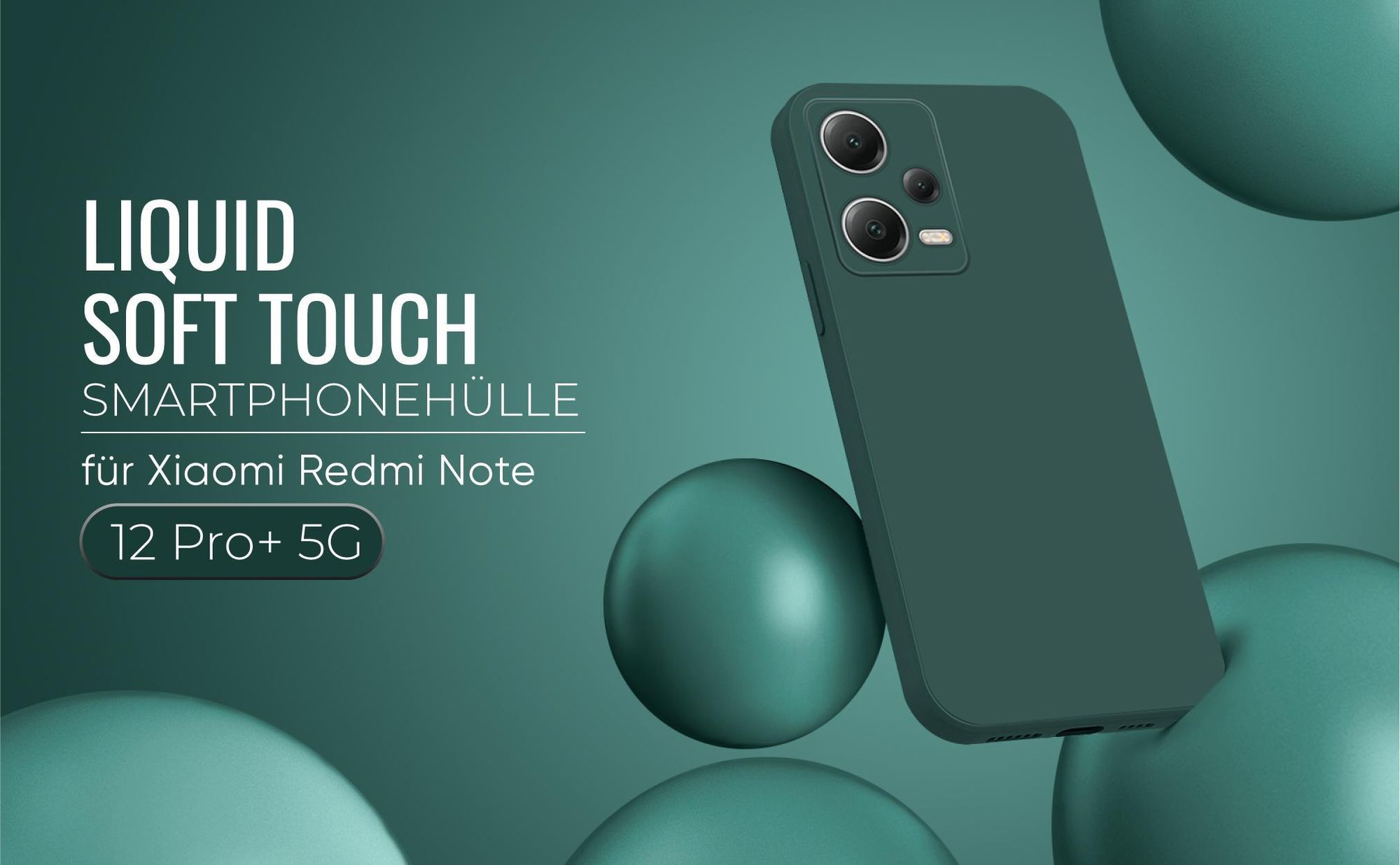 Liquid Soft Touch Smartphone Hülle in Grün für Xiaomi Redmi Note 12 Pro+ 5G
