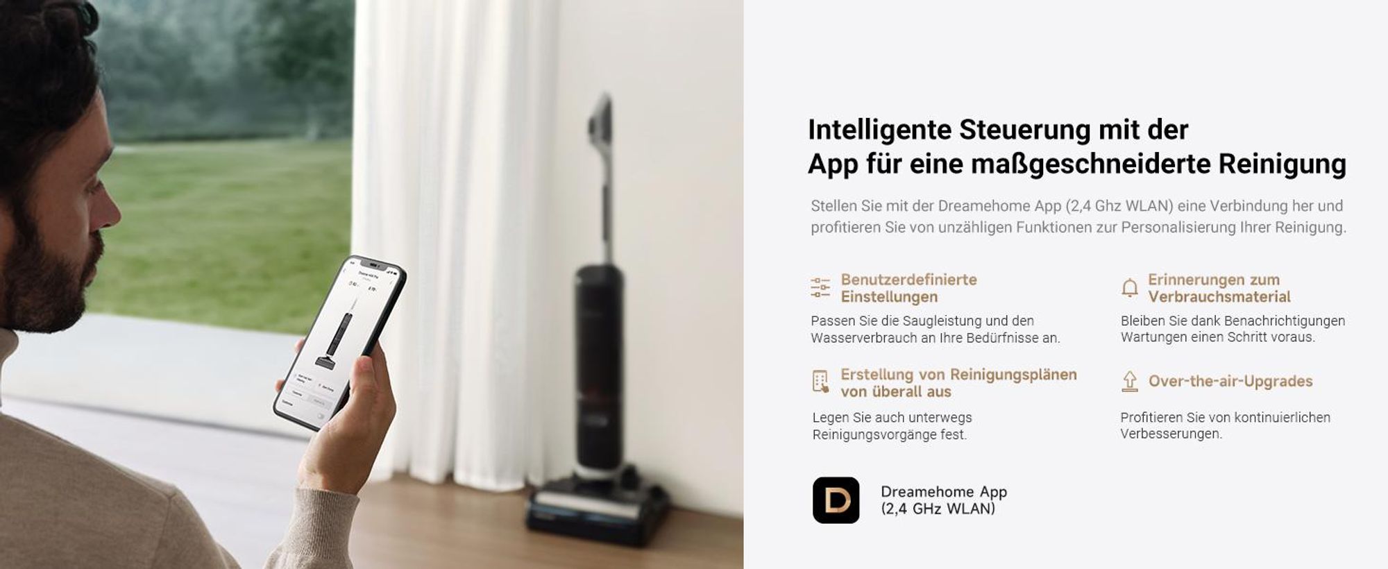 Dreame H14 Pro Nass- und Trockensauger 180° Reichweite-intelligente Steuerung, mühelose Reinigung