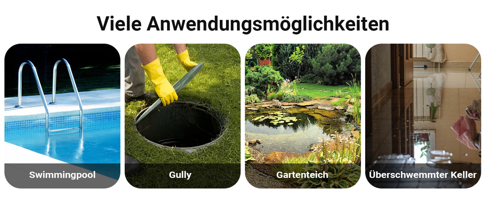 Schmutzwasserpumpe 13000 l/h 750 W, max. Förderhöhe 7,5 m, Fremdkörper bis Ø 35 mm