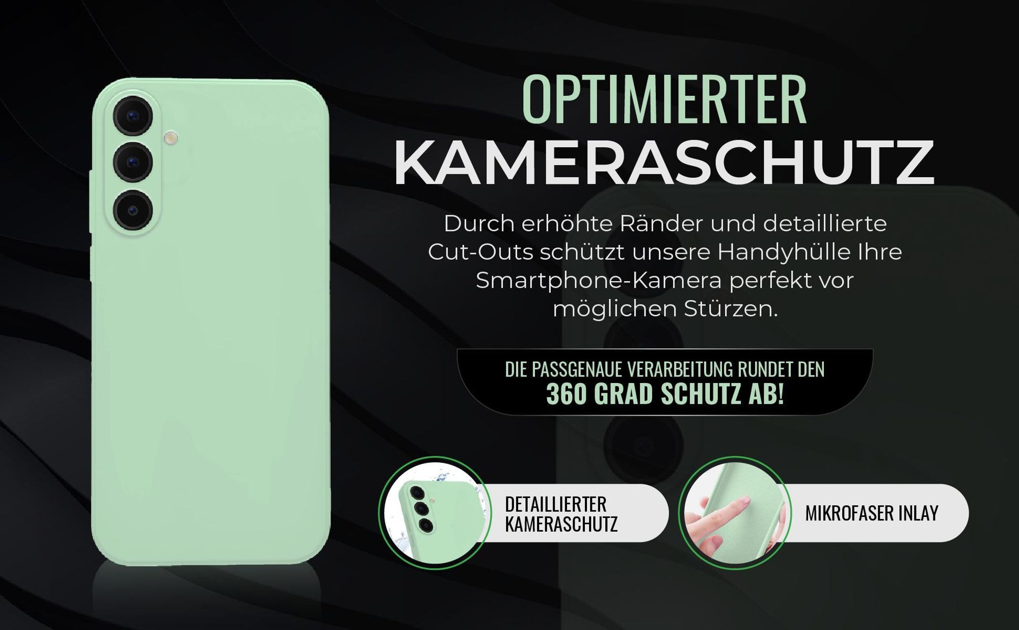 Handyhülle in Türkis für Samsung Galaxy A57 5G in detailliertem Kamera Cutout