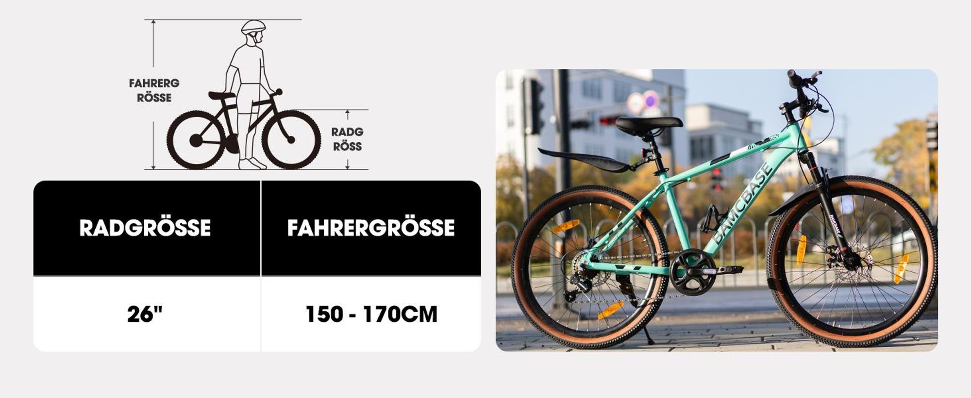 26 Zoll Mountainbike mit Aluminiumrahmen, ergonomischer Sattel für ermüdungsfreie Langstreckenfahrten, Shimano 7-Gang & mechanische Scheibenbremsen