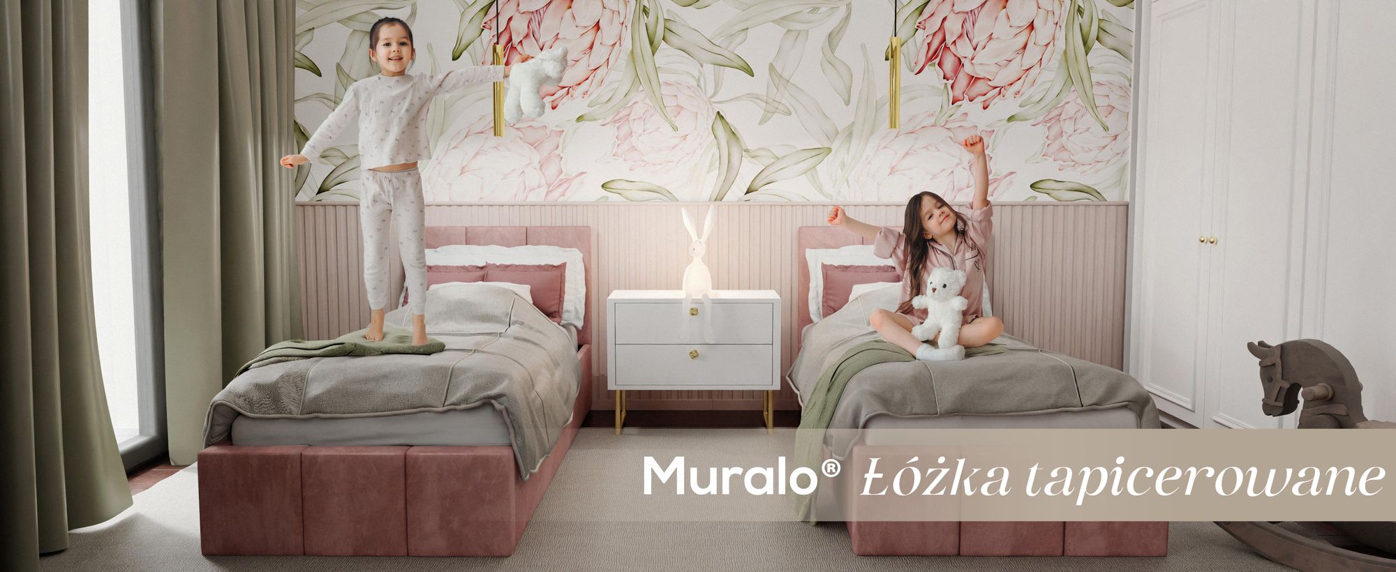 Muralo Łóżko Pojedyncze do Sypialni 90x200 cm Łóżko Tapicerowane z Pojemnikiem Miętowe