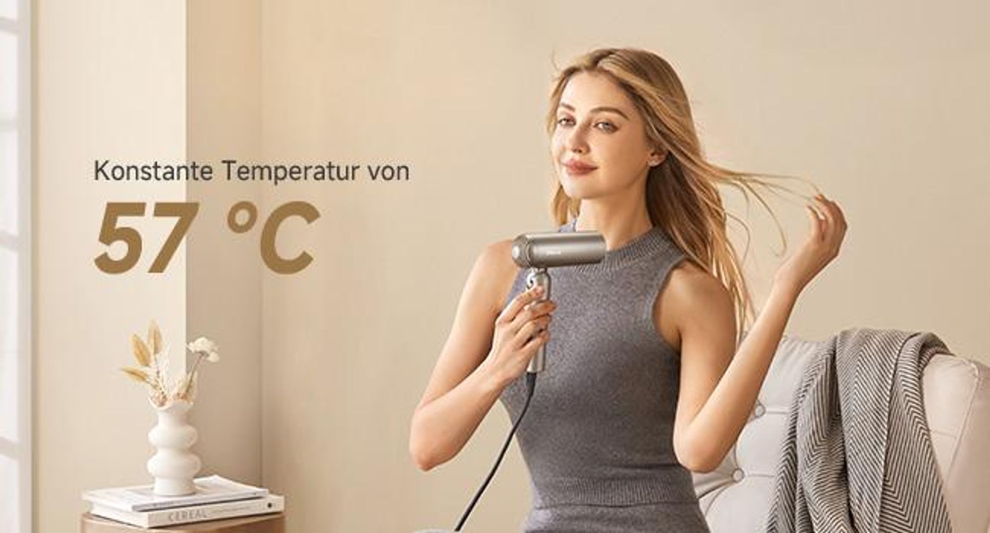 DREAME Pocket Pro Haartrockner,3 klappbare Formen,300g,110K U/min Motor,300M negative Ionen/cm³,konstant 57°C,40s NTC-Trocknung,2026 Neue Version,Gold