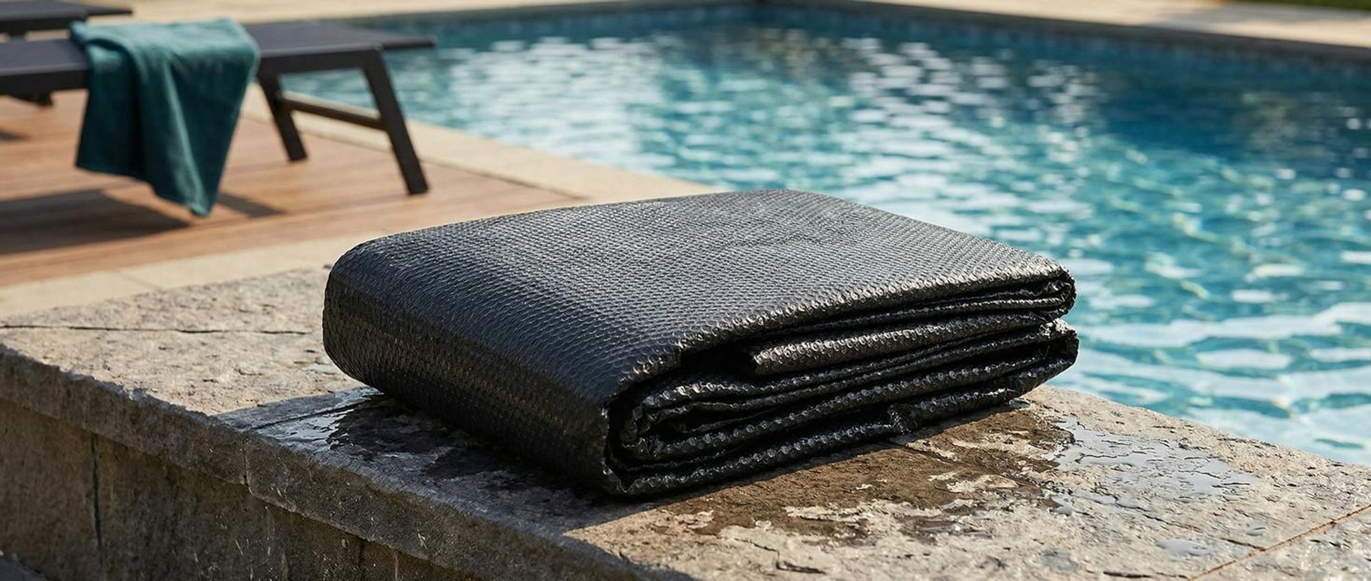 tectake® Pool-Solarfolie rechteckig und selbstschwimmend 160 x 260 cm