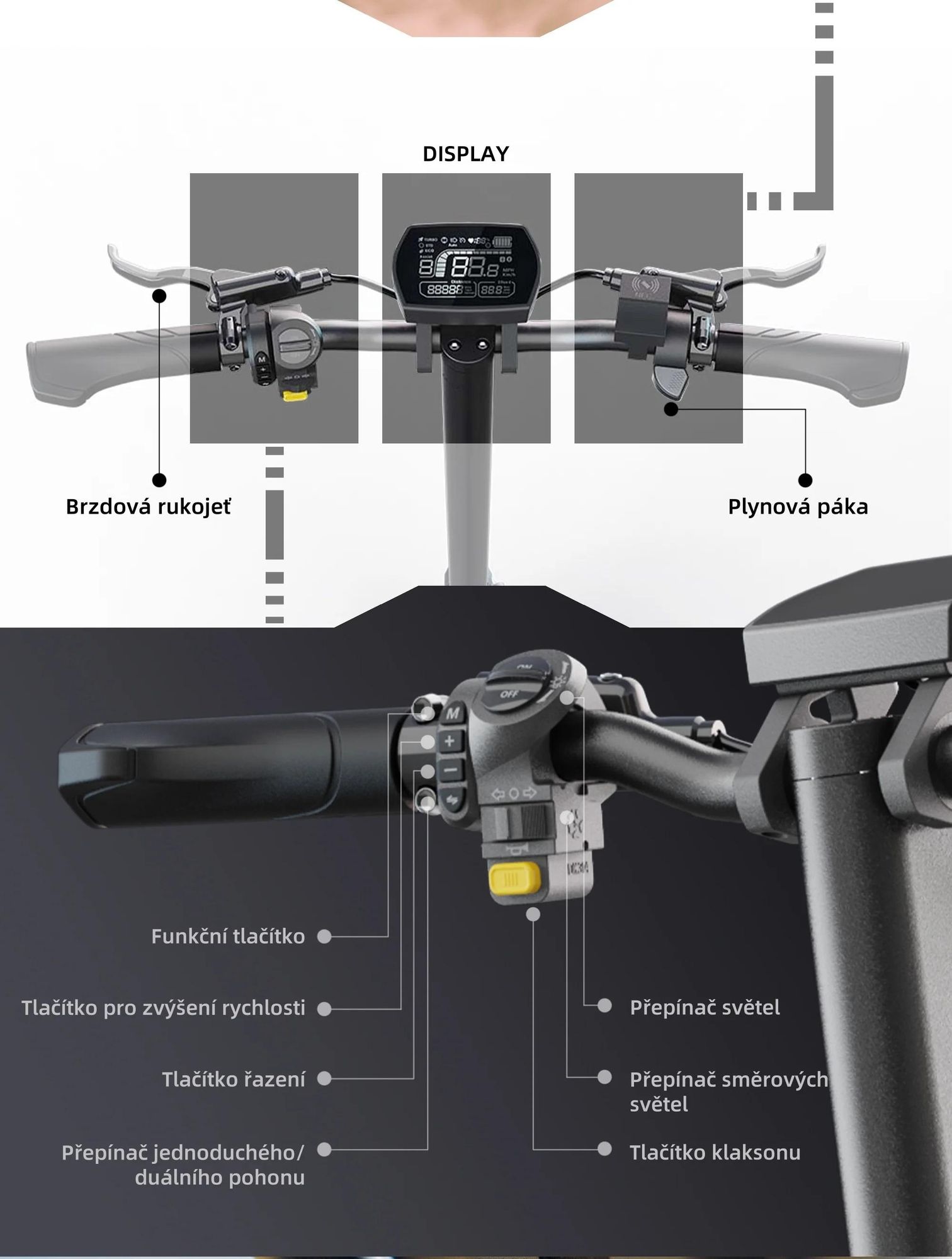 JOYOR E6-S Elektrokoloběžka - Motors 1600W*2 Baterie 60V31.5AH Dojezd 85KM Kotoučová Brzda - Černá