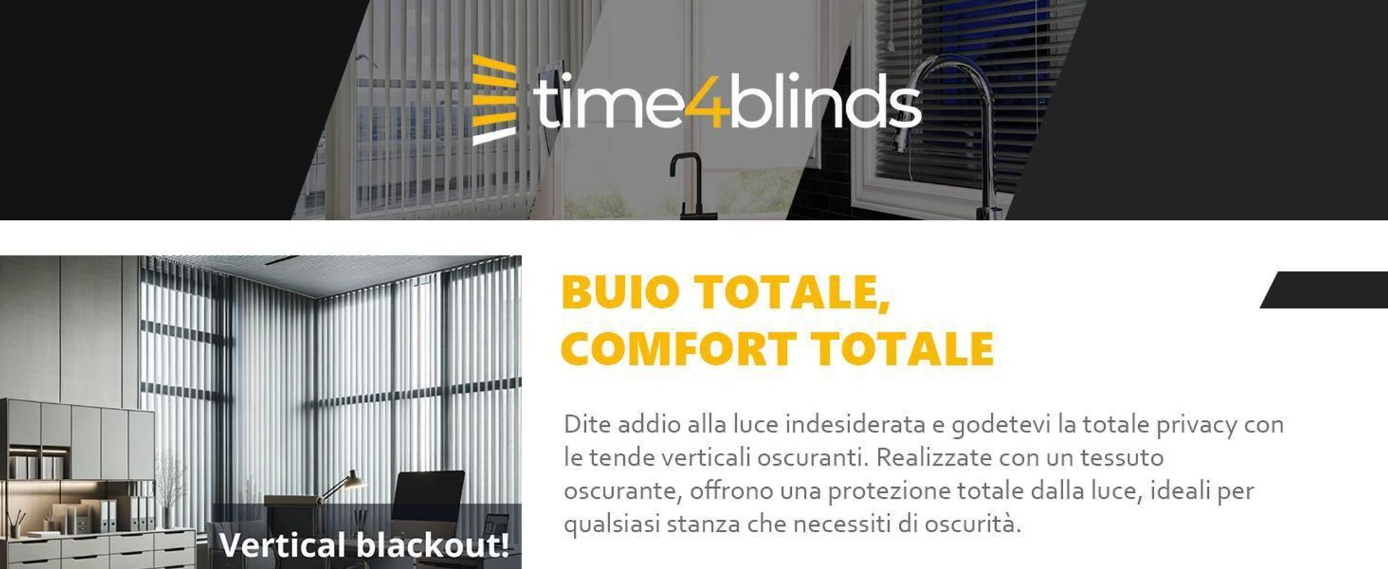 Time4blinds - Tenda verticale oscurante - 140x180 cm - Beige