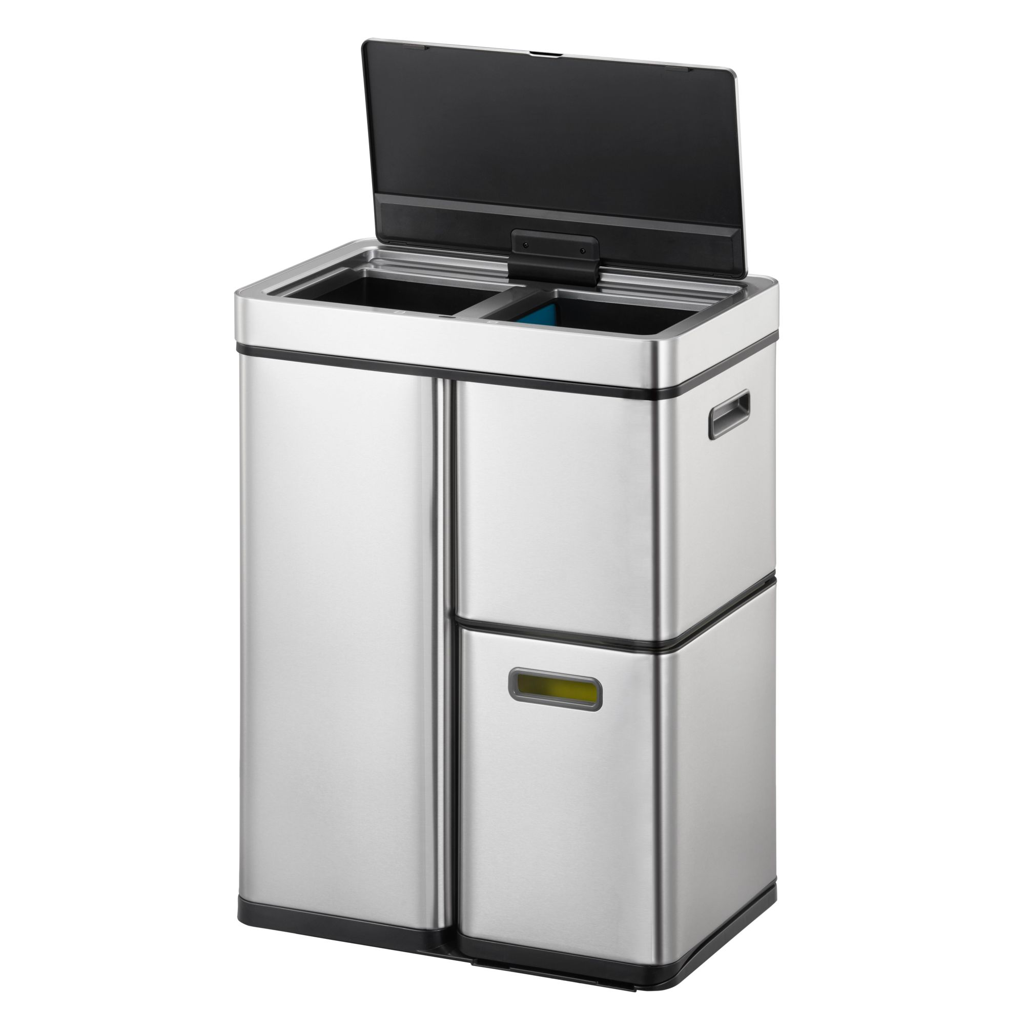 EKO - Mirage Plus Recycler Sensor Poubelle 30+15+15 litres - Stainless steel Plastic - Matt Inox