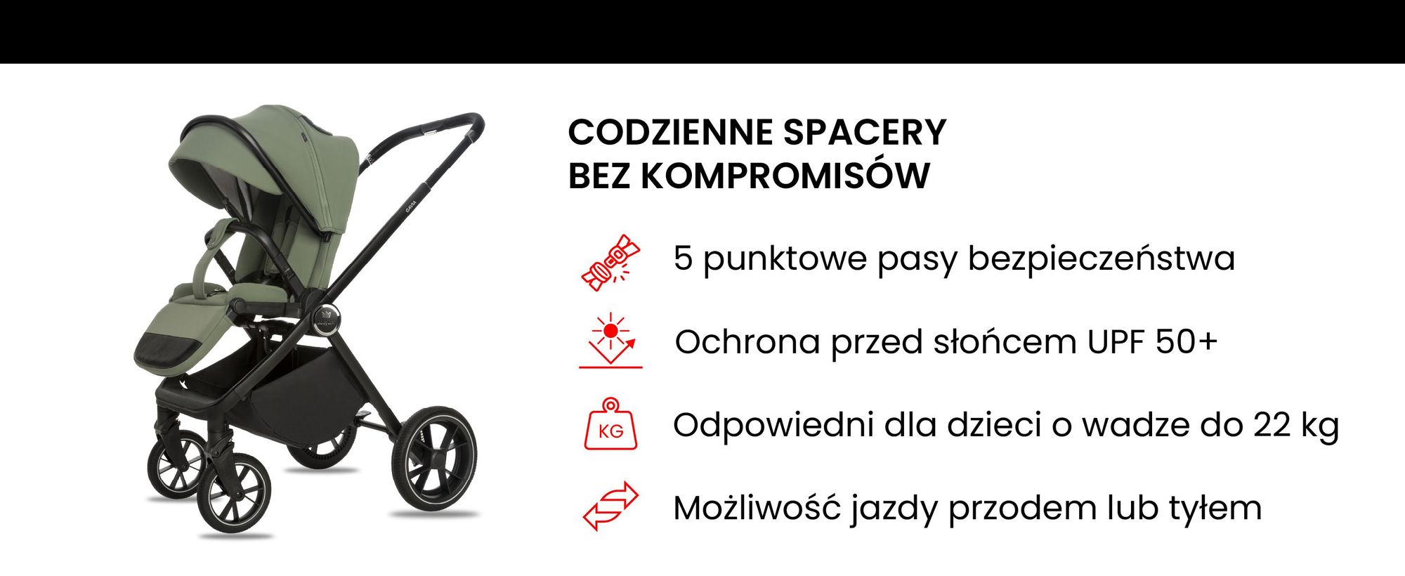 BabyLux® Wózek Dziecięcy 3w1 GAVIA Spacerówka Gondola Lekki Składany Zestaw, Fotelik Samochodowy I-Size, 4 Pozycje Oparcia, Torba do Przewijania i inne Akcesoria, 0-22kg (0-4 lata), UV 50+