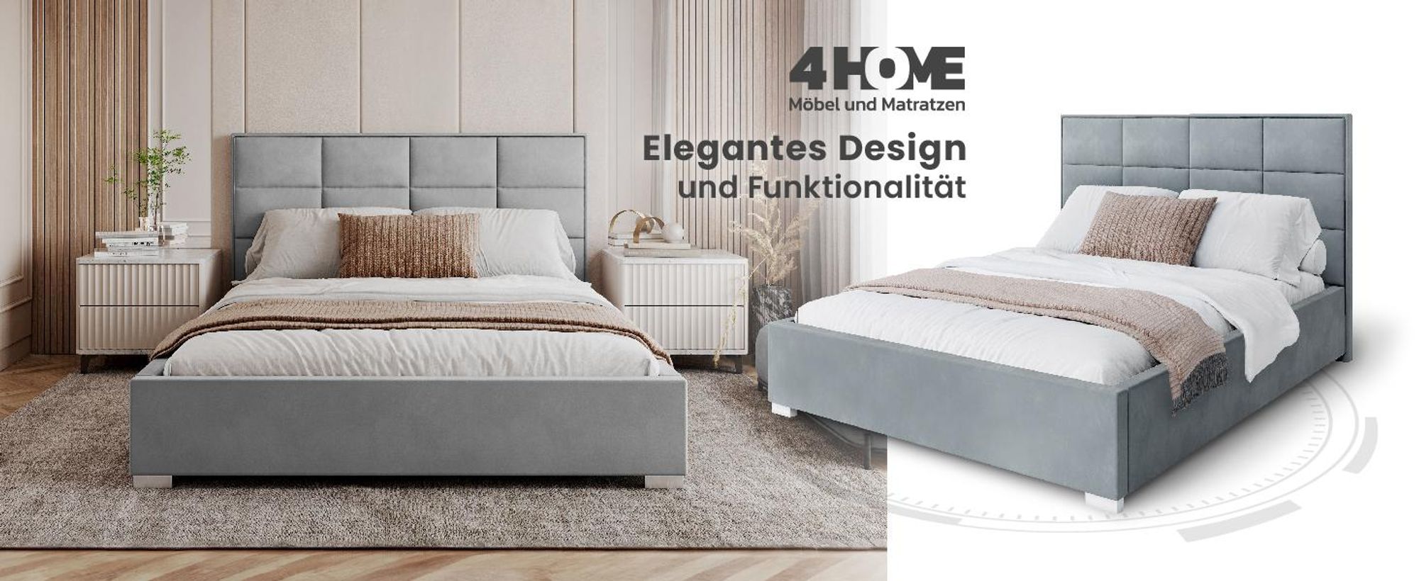 FDM Bett APOLLO Trinity 120x200 cm Polsterbett mit Lattenrost aus Metall Bettkasten Stauraumbett Samt türkis