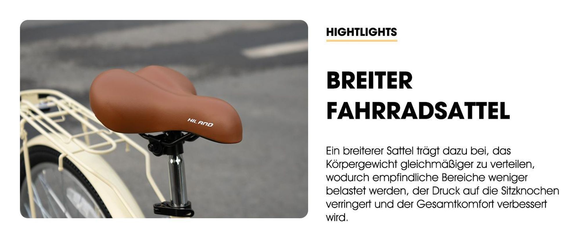 Hiland 26 Zoll 7 Gang Pendler Stadtfahrrad für Männer und Frauen, Step-Through Rahmen Cityräder für Erwachsene mit Gepäckträger und Korb, Fender