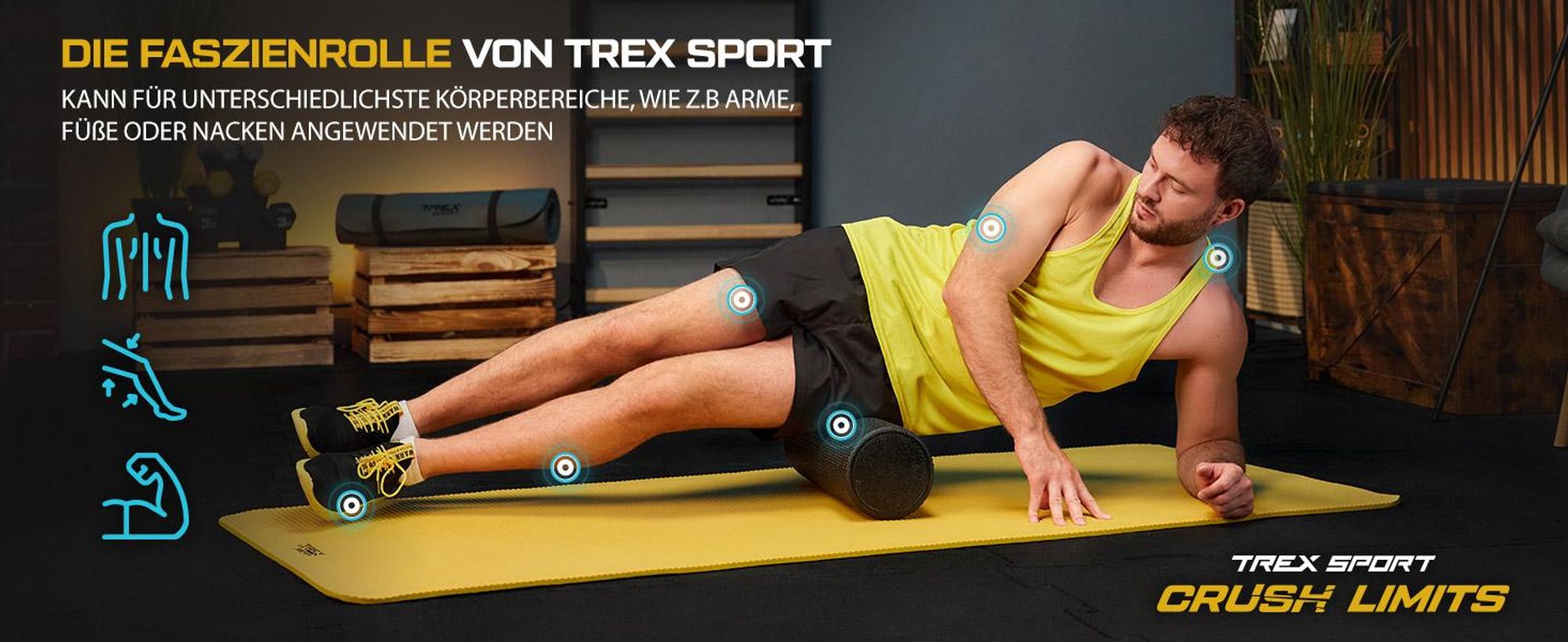 TREX SPORT Faszienrolle mit Mini-Noppen TX-045EPR | Massagerolle aus EPP-Schaumstoff, 45cm, leicht | Fitnessrolle für Rücken, Yoga & Selbstmassage